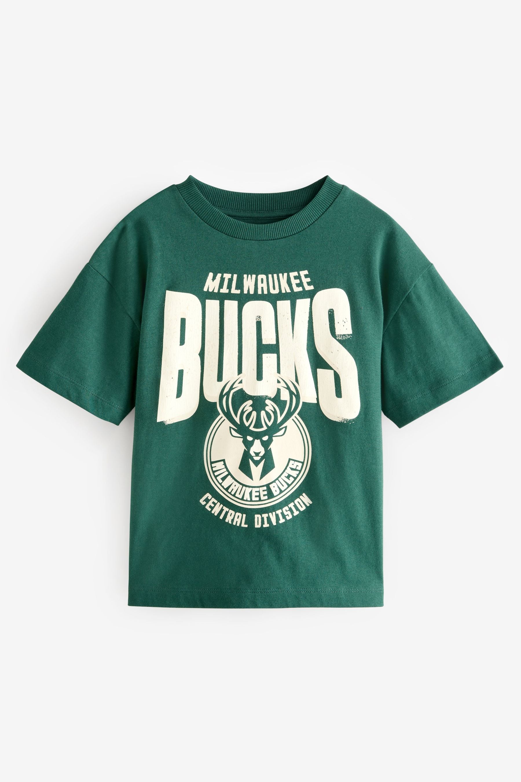 Green Milwaukee Bucks NBA Licensed 100% Cotton T-Shirt (3-16yrs)