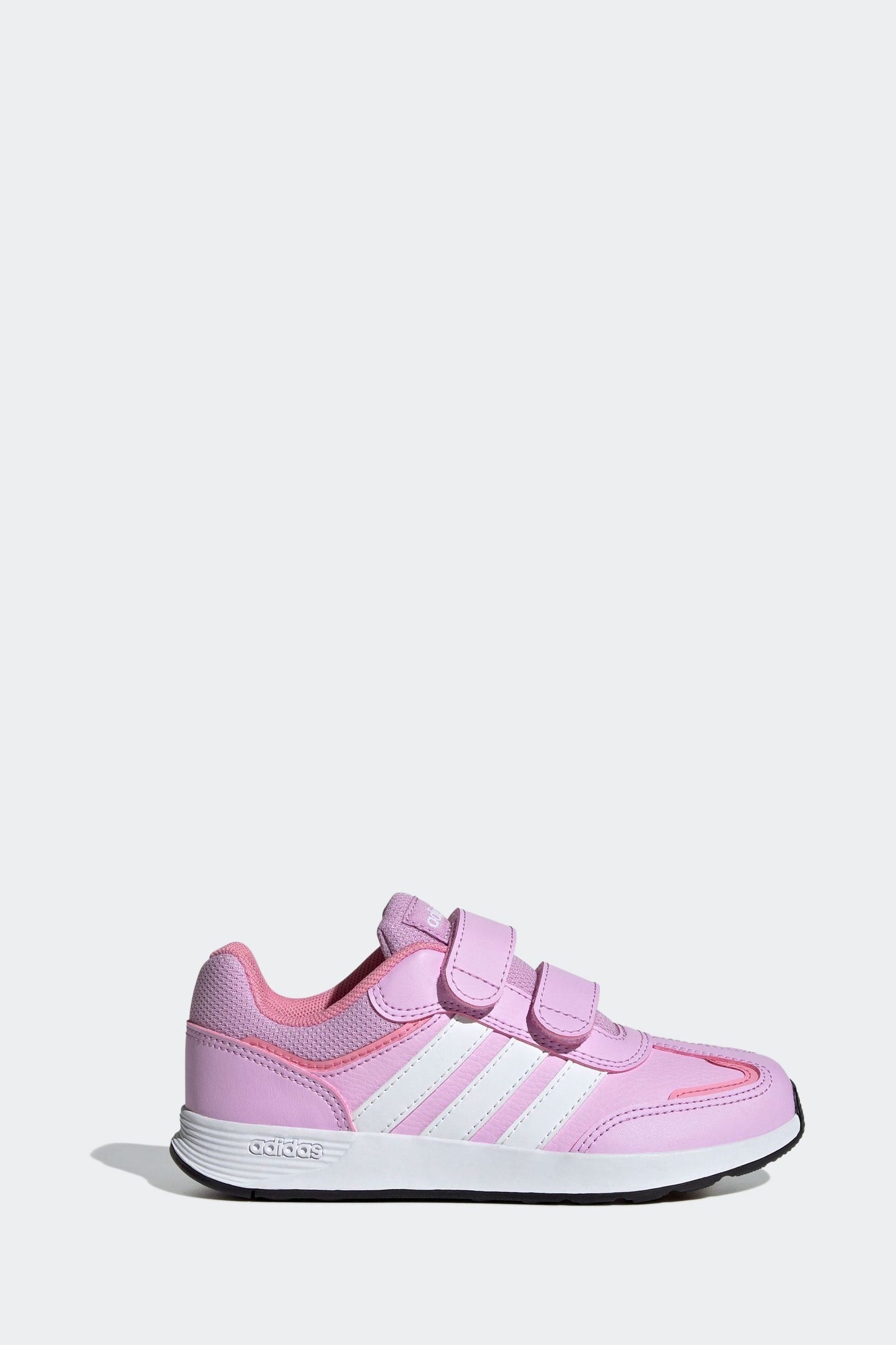 adidas White/Pink Kids Tensaur Switch Shoes