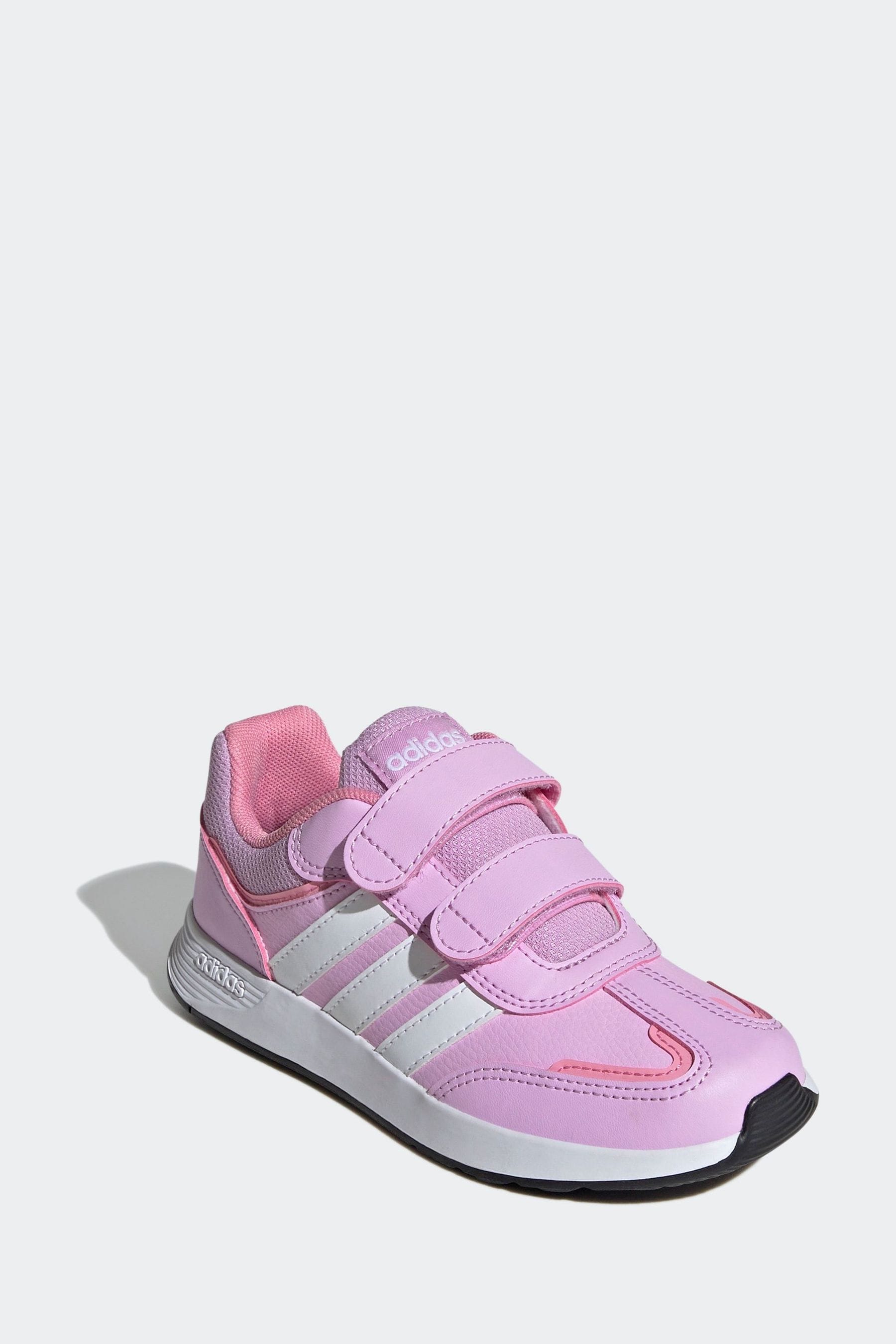 adidas White/Pink Kids Tensaur Switch Shoes