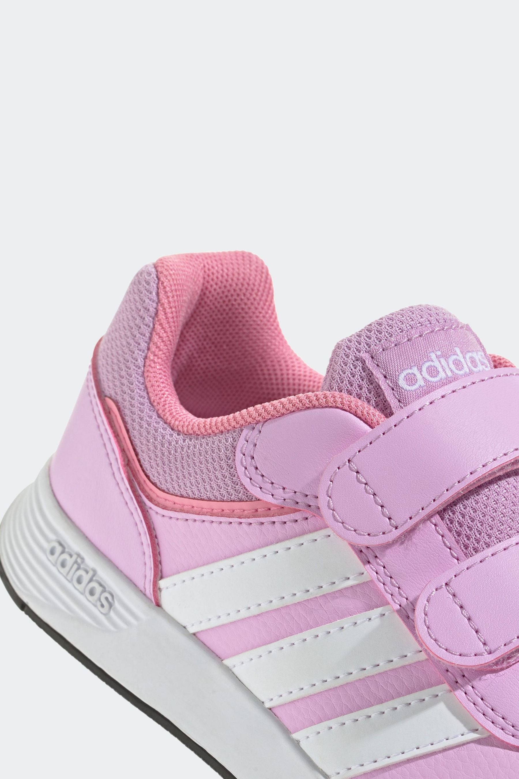 adidas White/Pink Kids Tensaur Switch Trainers