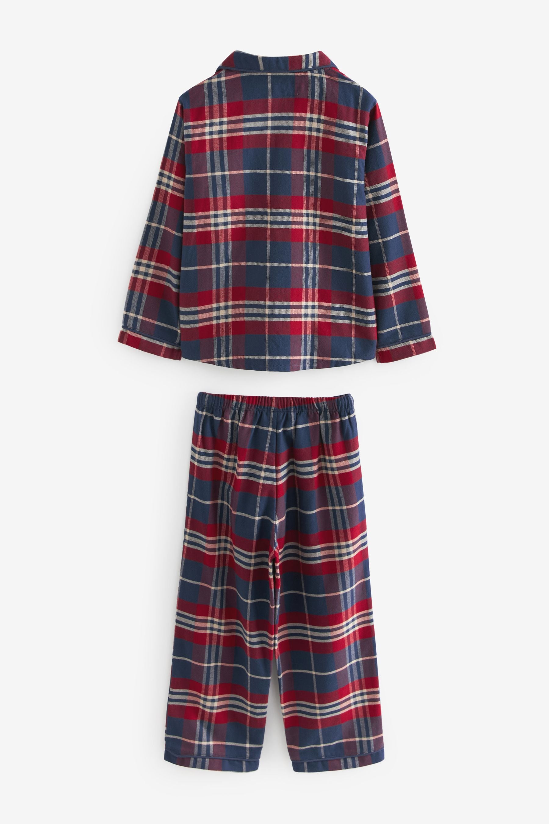 Navy/Red Check Single Traddy Woven 100% Cotton Pyjamas (9mths-10yrs)