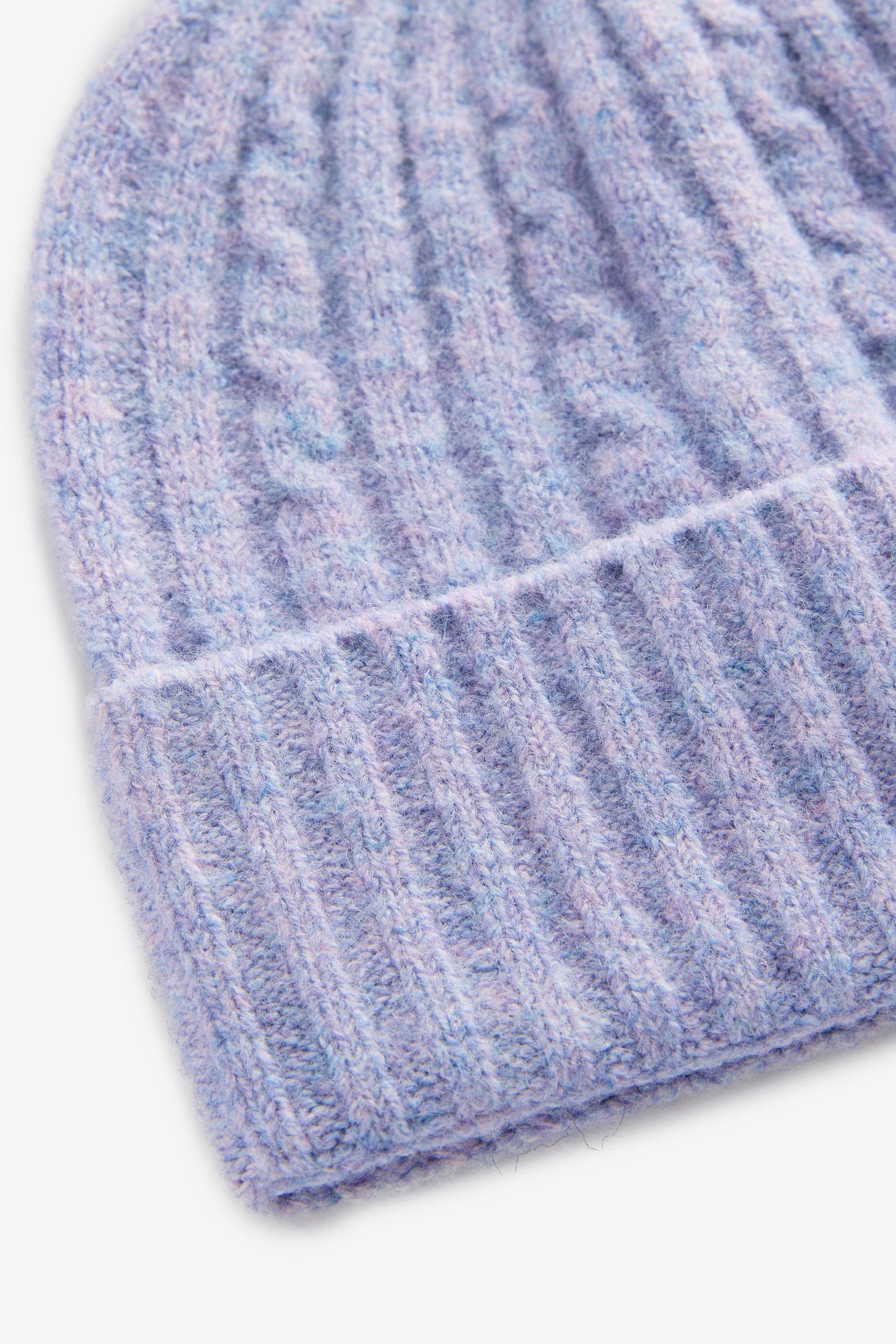 Purple Cable Knit Beanie Hat (1-16yrs)