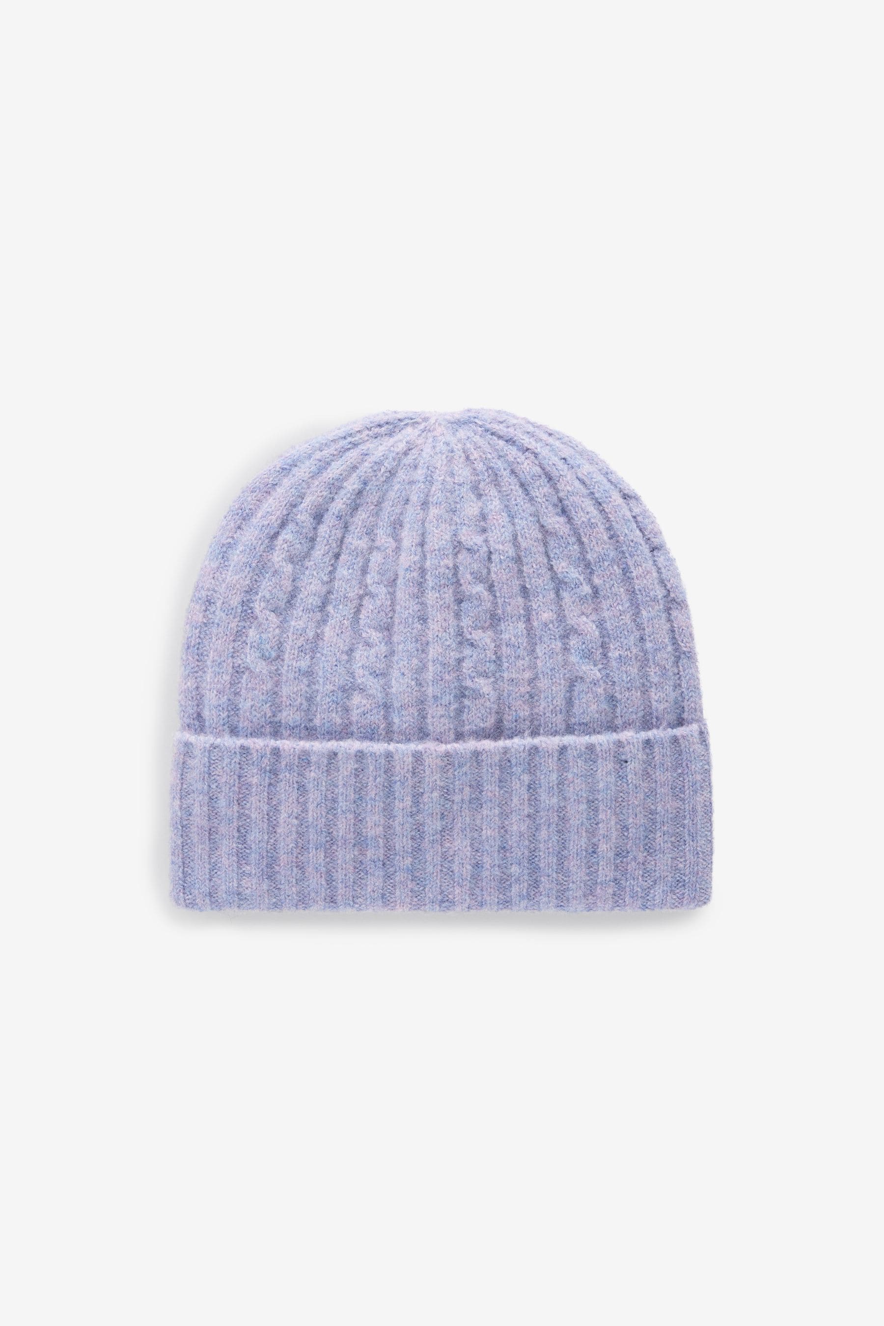 Purple Cable Knit Beanie Hat (1-16yrs)