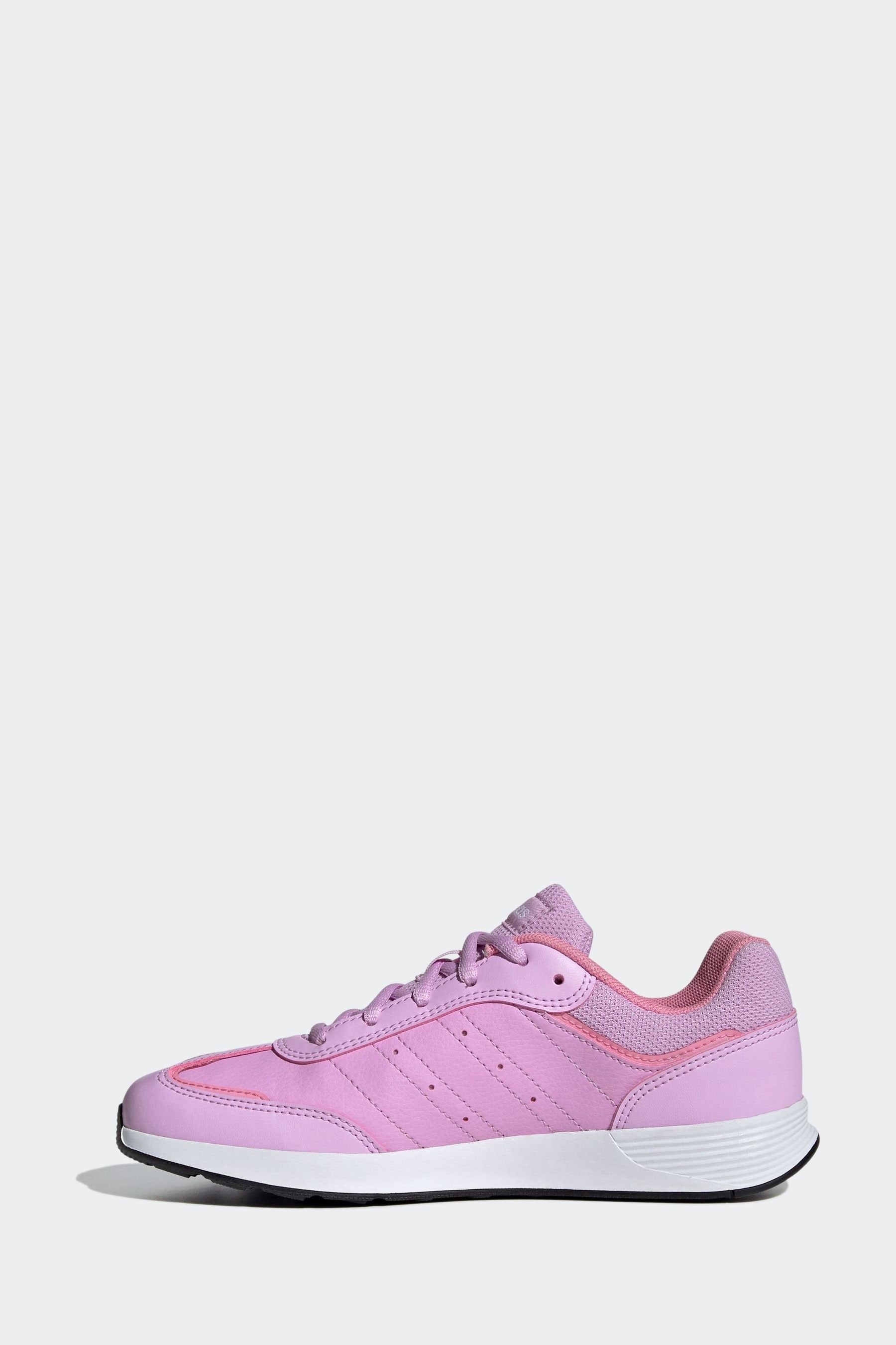 adidas White/Pink Kids Tensaur Switch Trainers