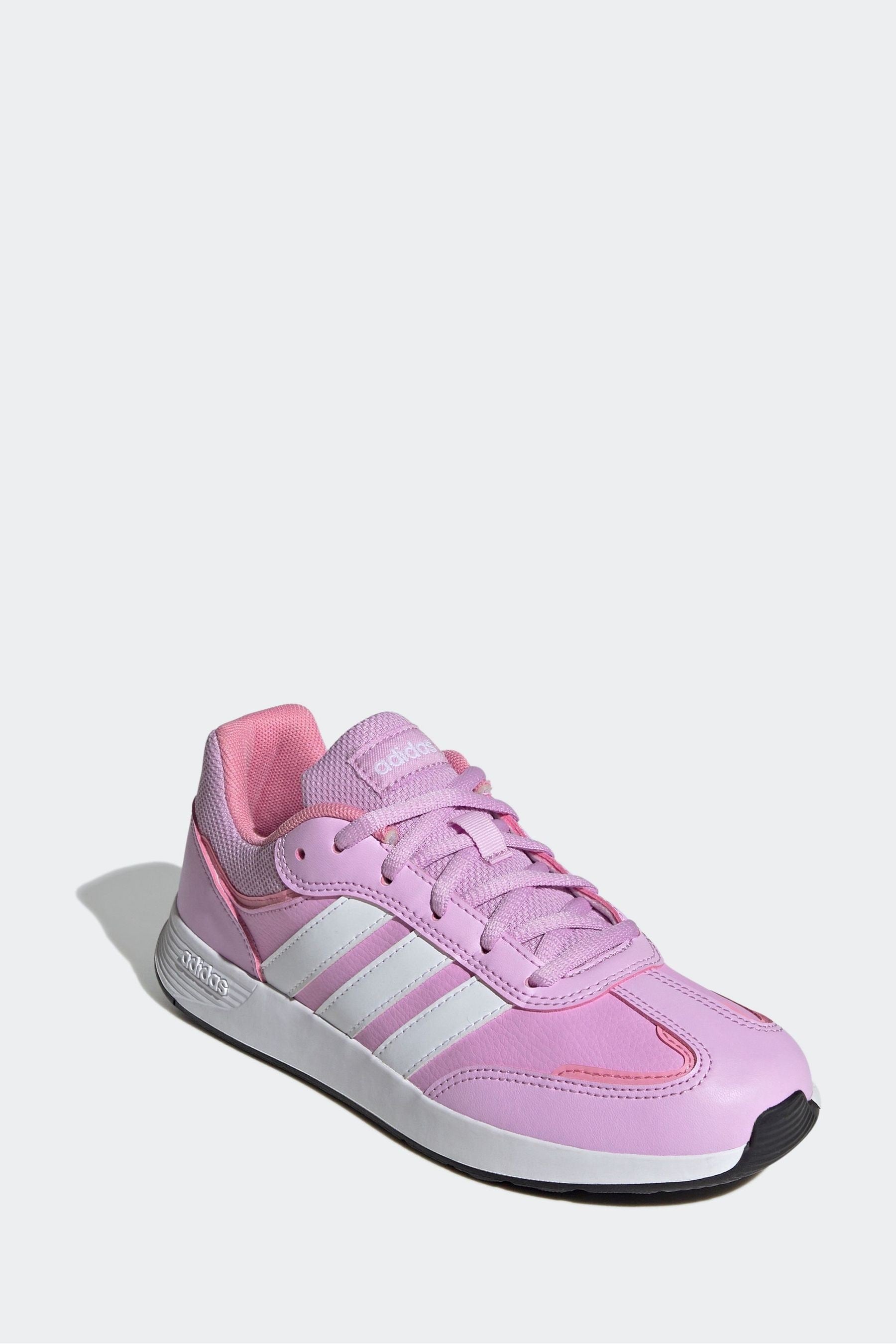 adidas White/Pink Kids Tensaur Switch Trainers