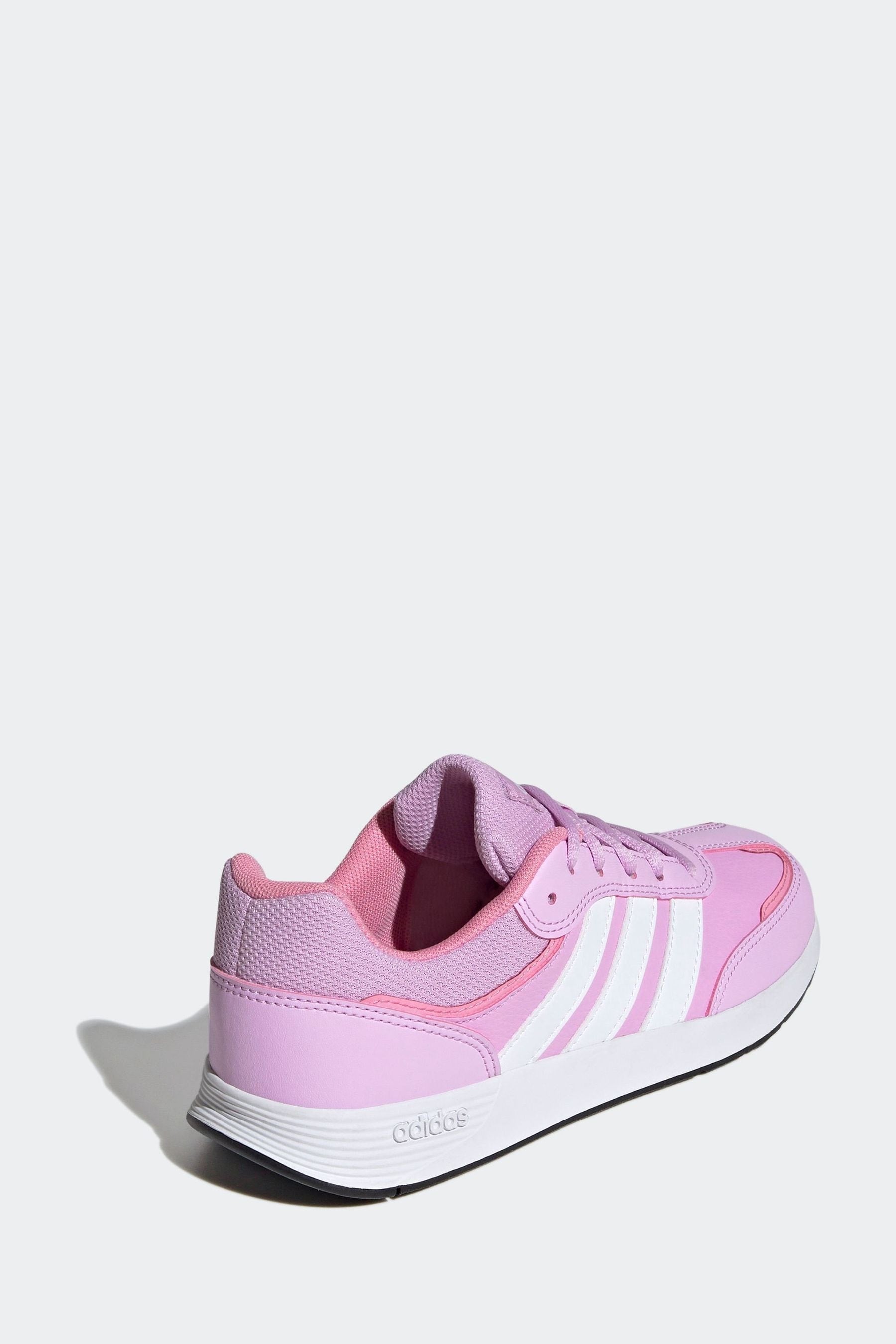 adidas White/Pink Kids Tensaur Switch Trainers