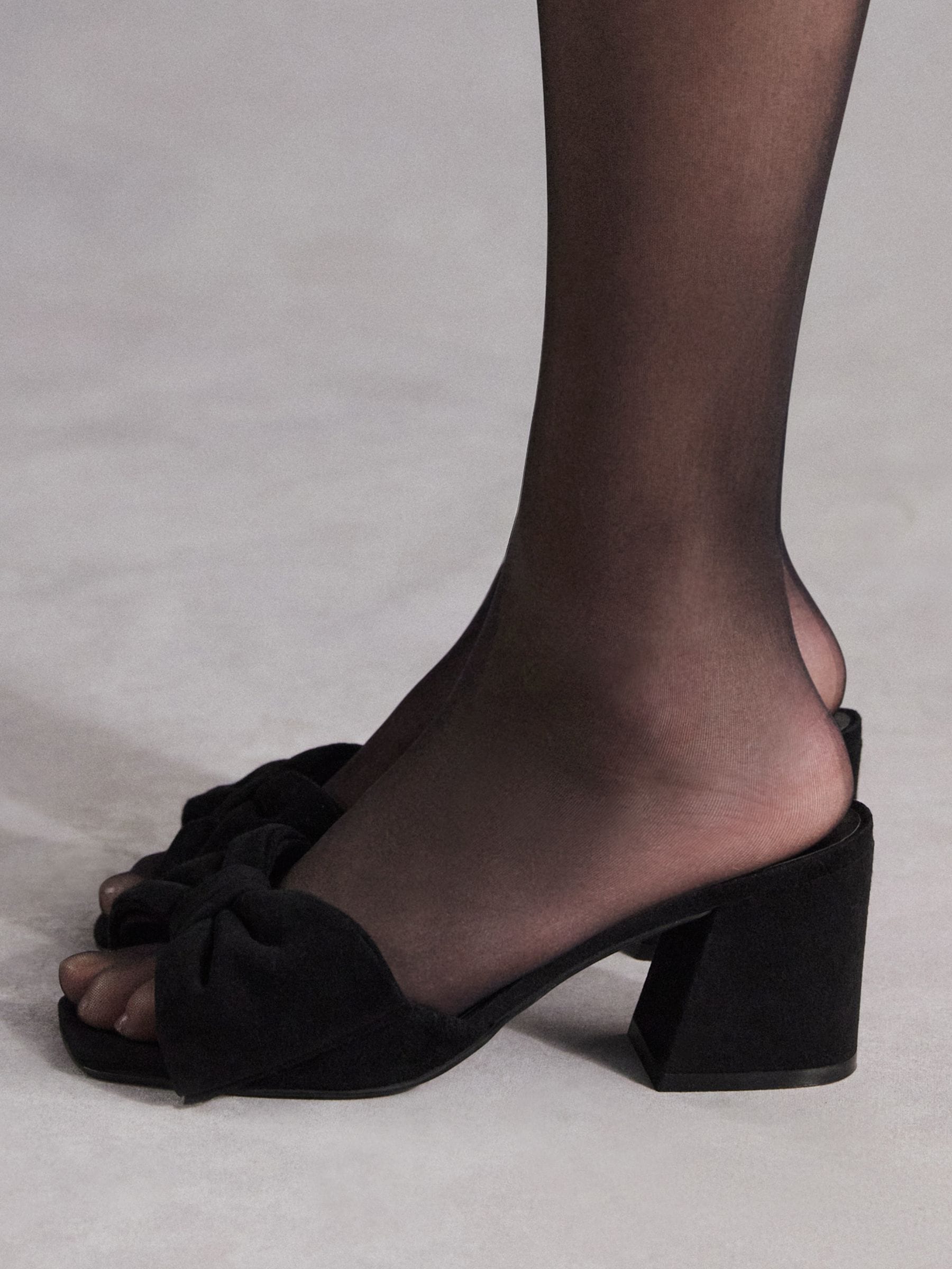 Black Tabitha Simmons Liv Leather Bow Block Mules