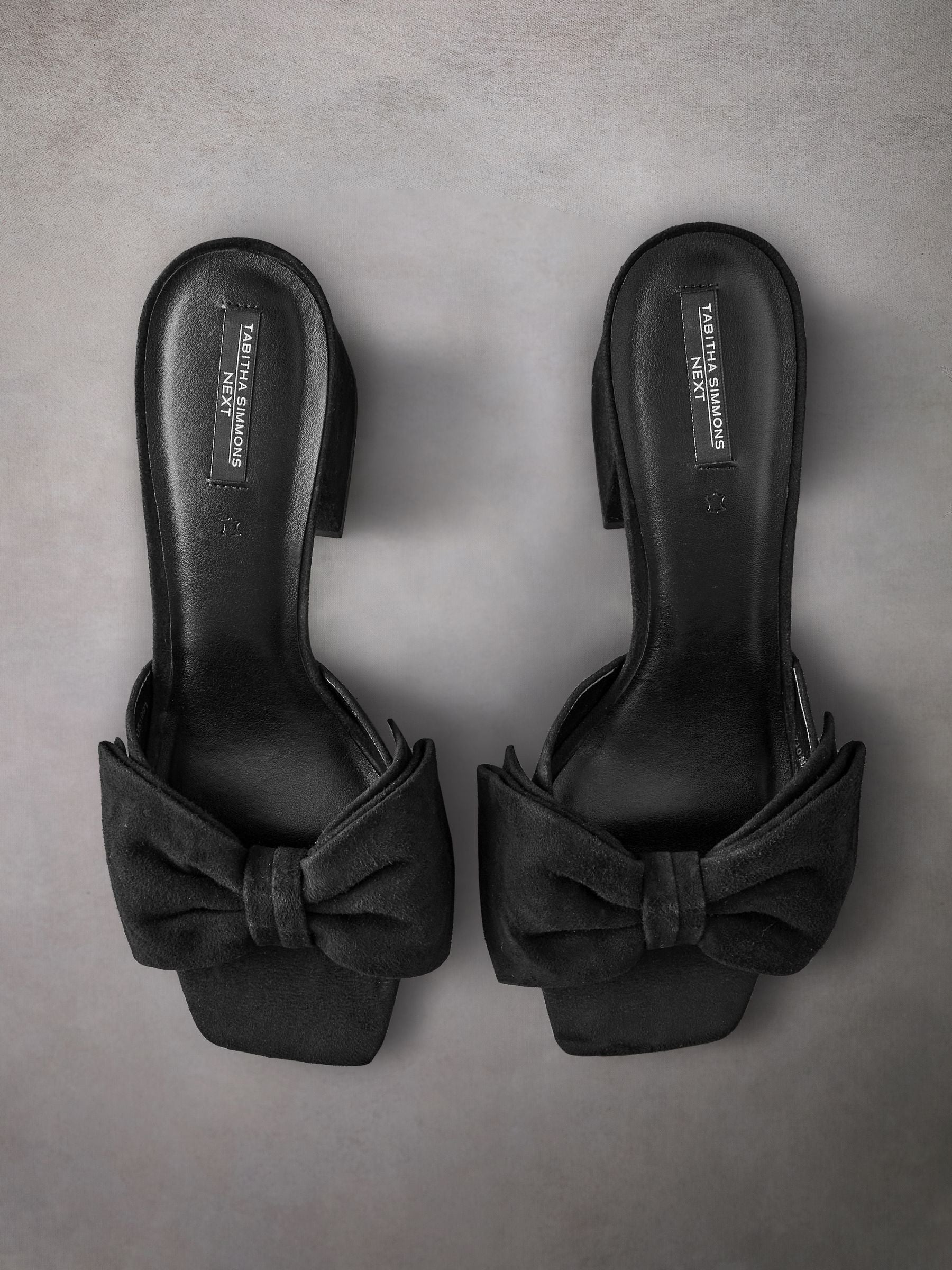 Black Tabitha Simmons Liv Leather Bow Block Mules