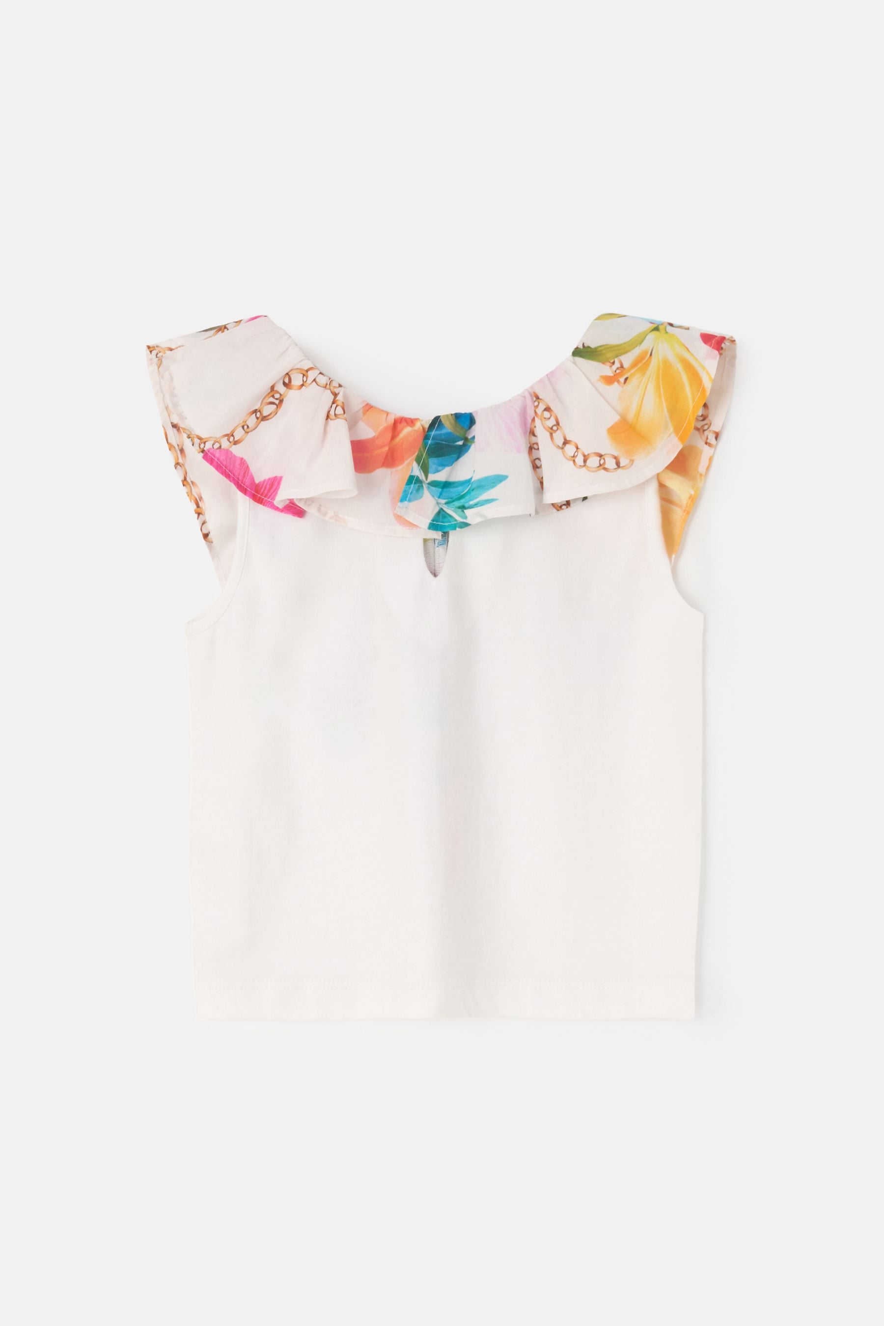 White Angel & Rocket Tropical Katie Woven Front Top