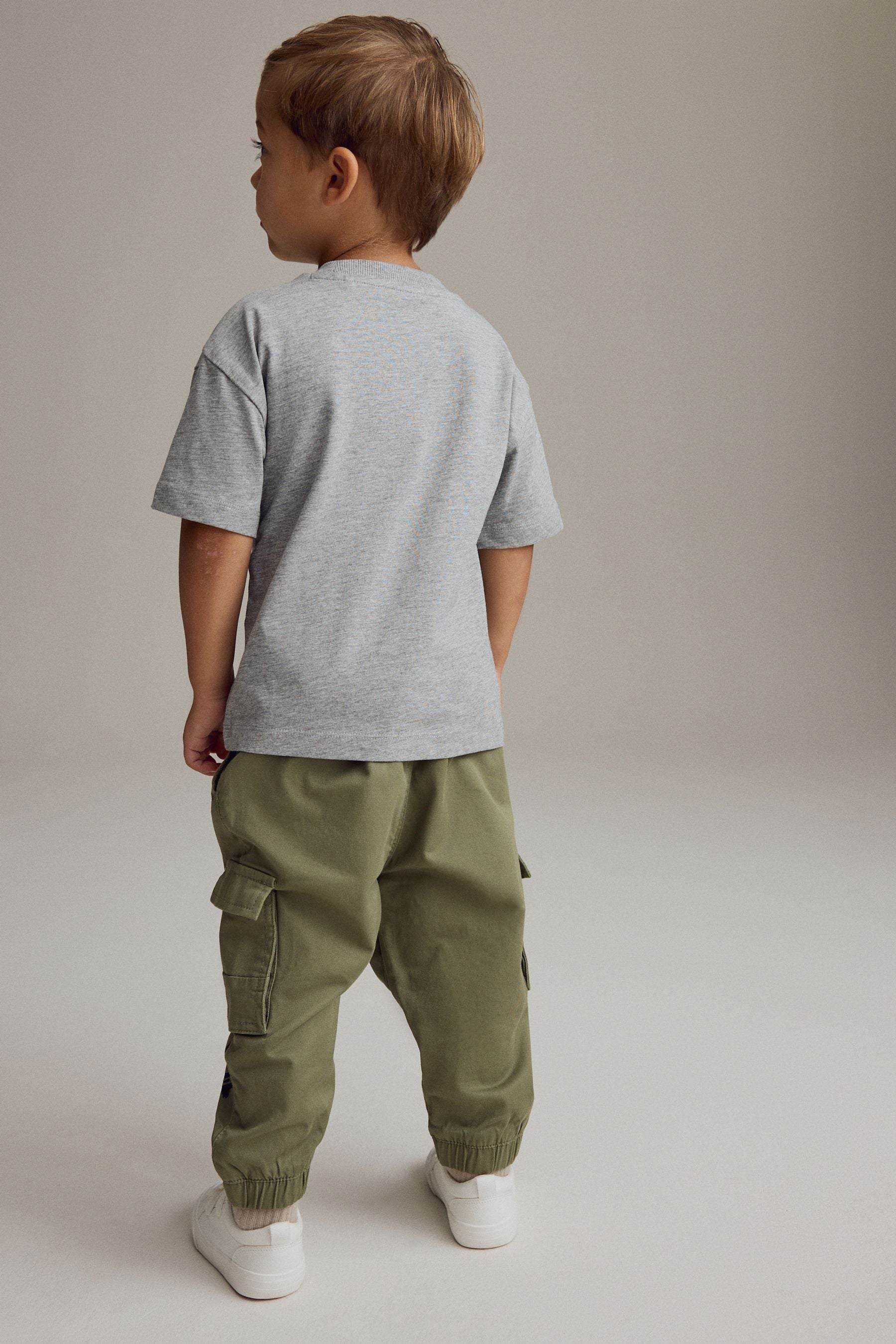 Khaki/Grey T-Shirt and Cargo Trousers Set (3mths-7yrs)