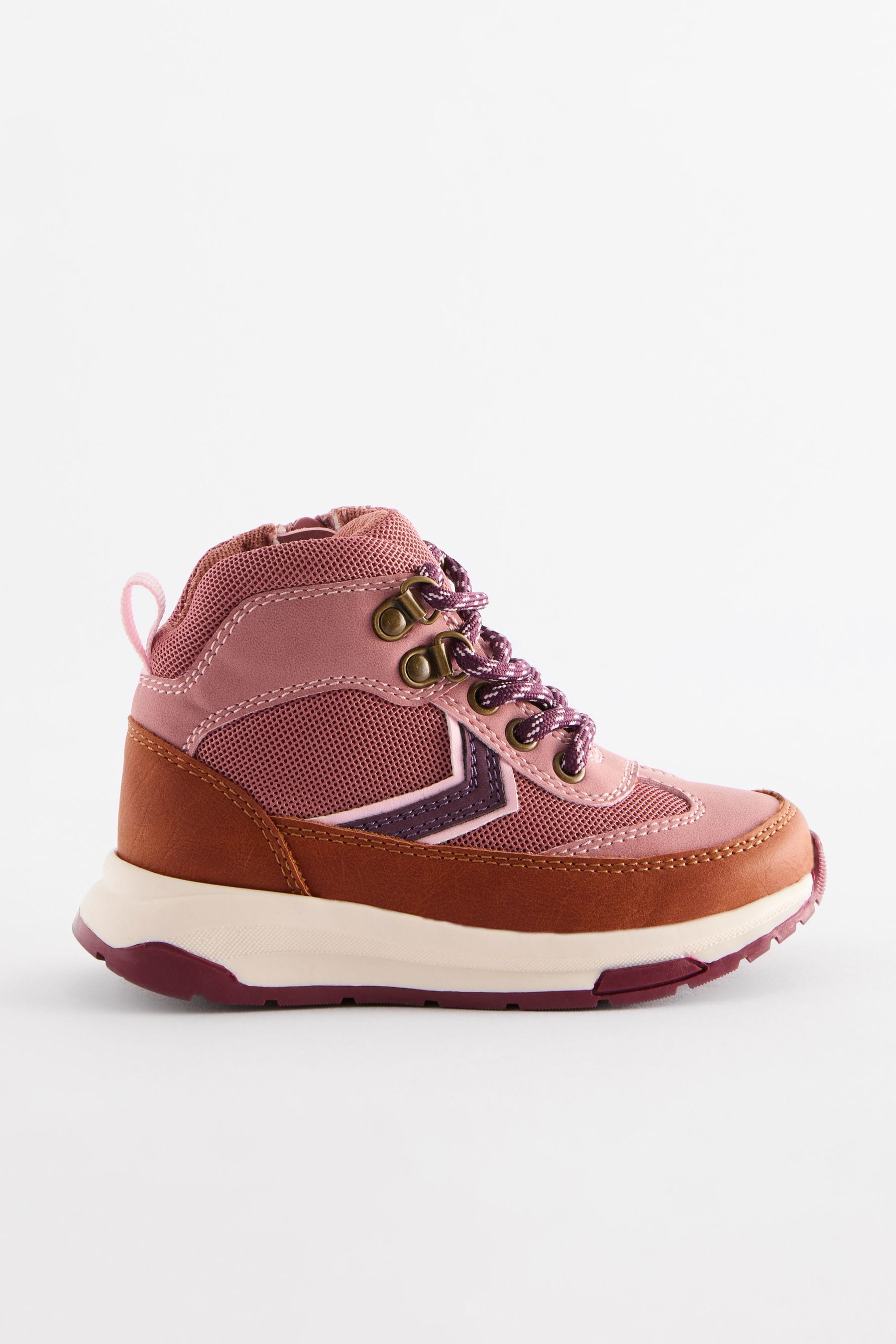 Pink Neutral Trekker Lace Up Trainers