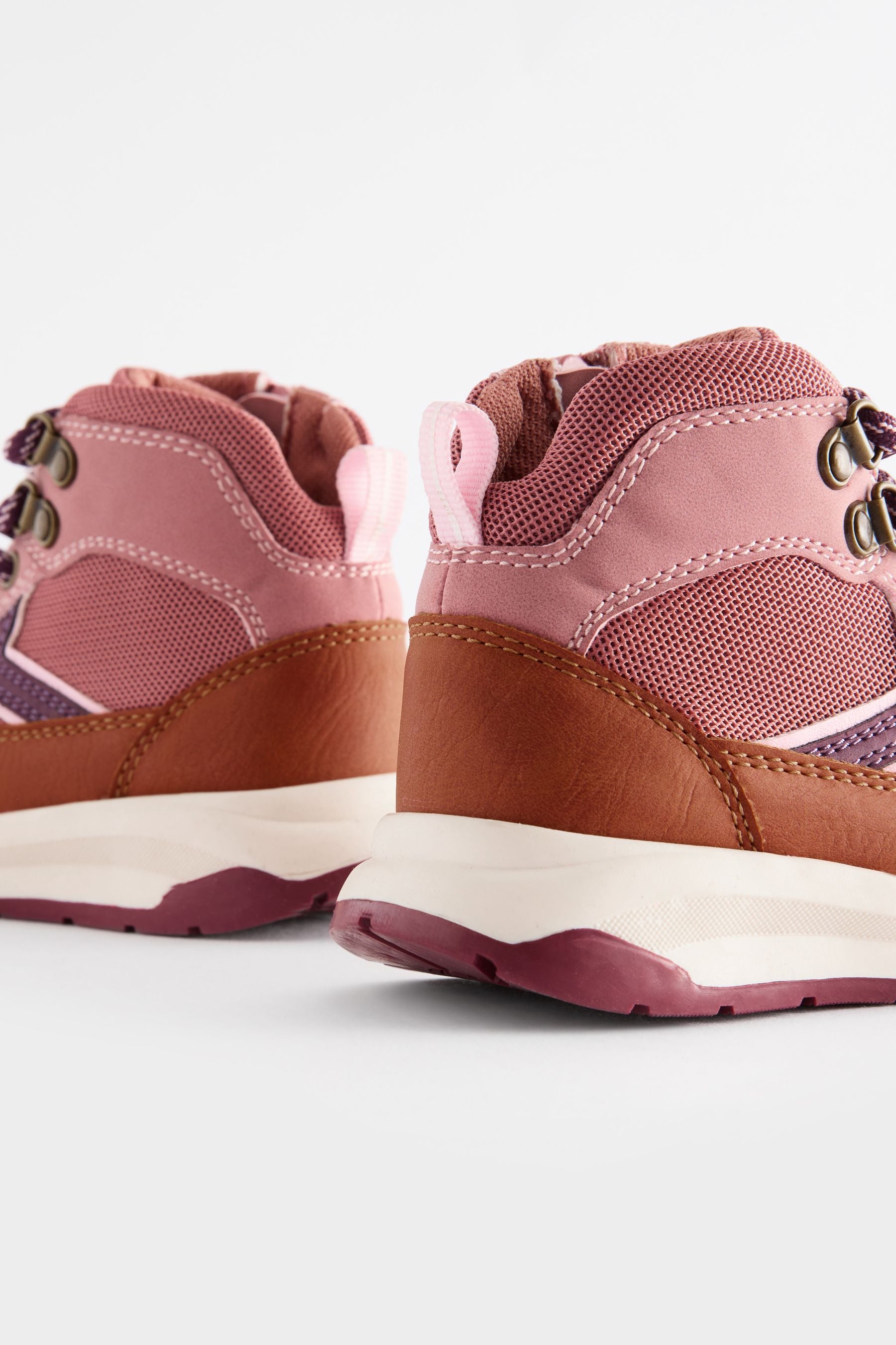 Pink Neutral Trekker Lace Up Trainers