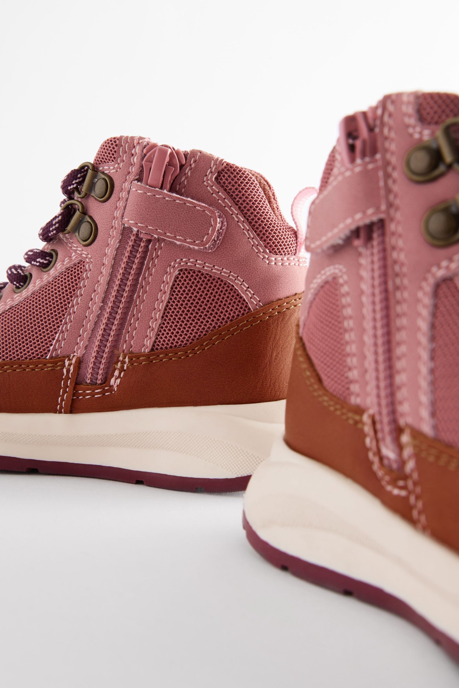 Pink Neutral Trekker Lace Up Trainers