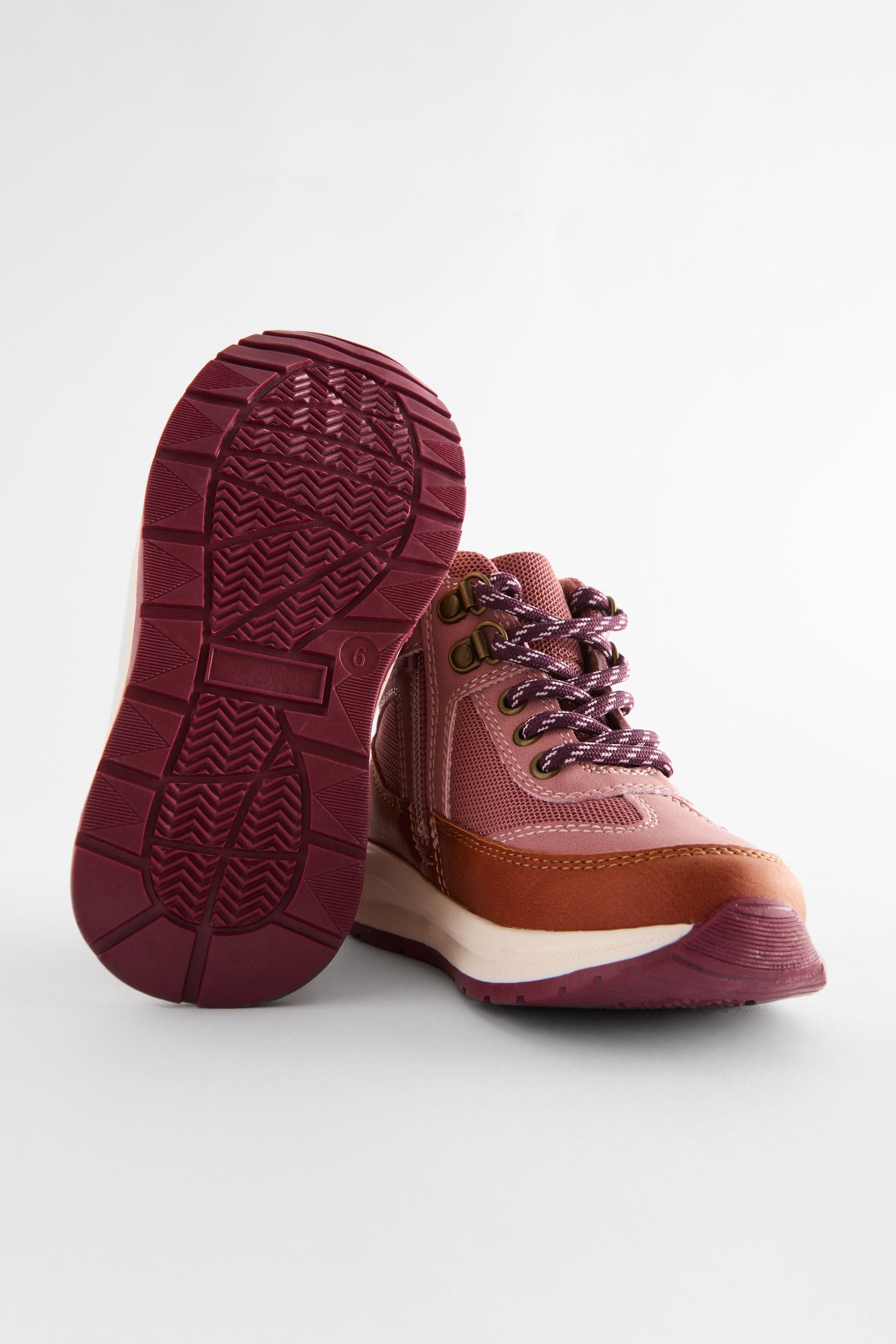 Pink Neutral Trekker Lace Up Trainers