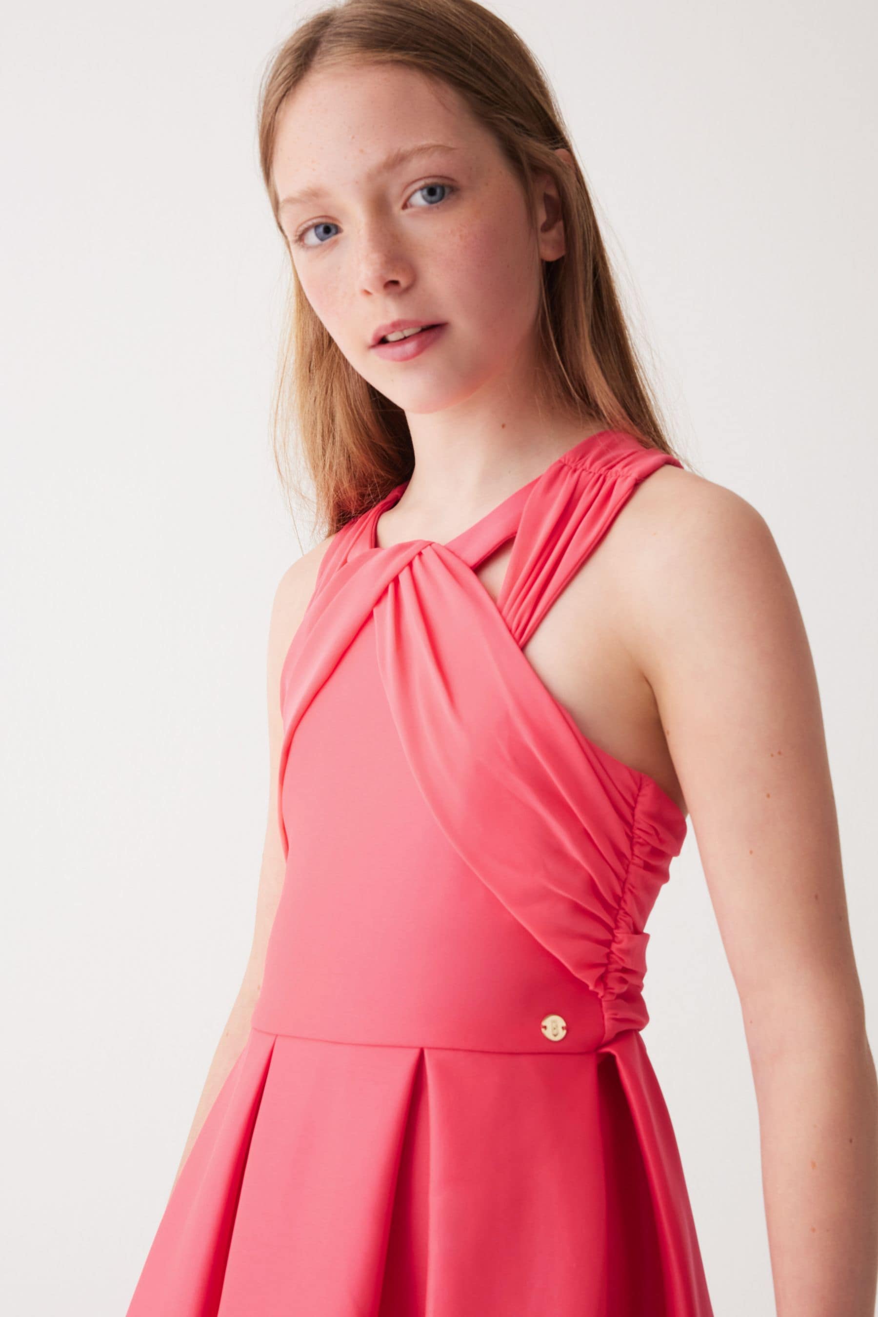 Coral Pink Baker by Ted Baker Coral Pink Chiffon Scuba Dress