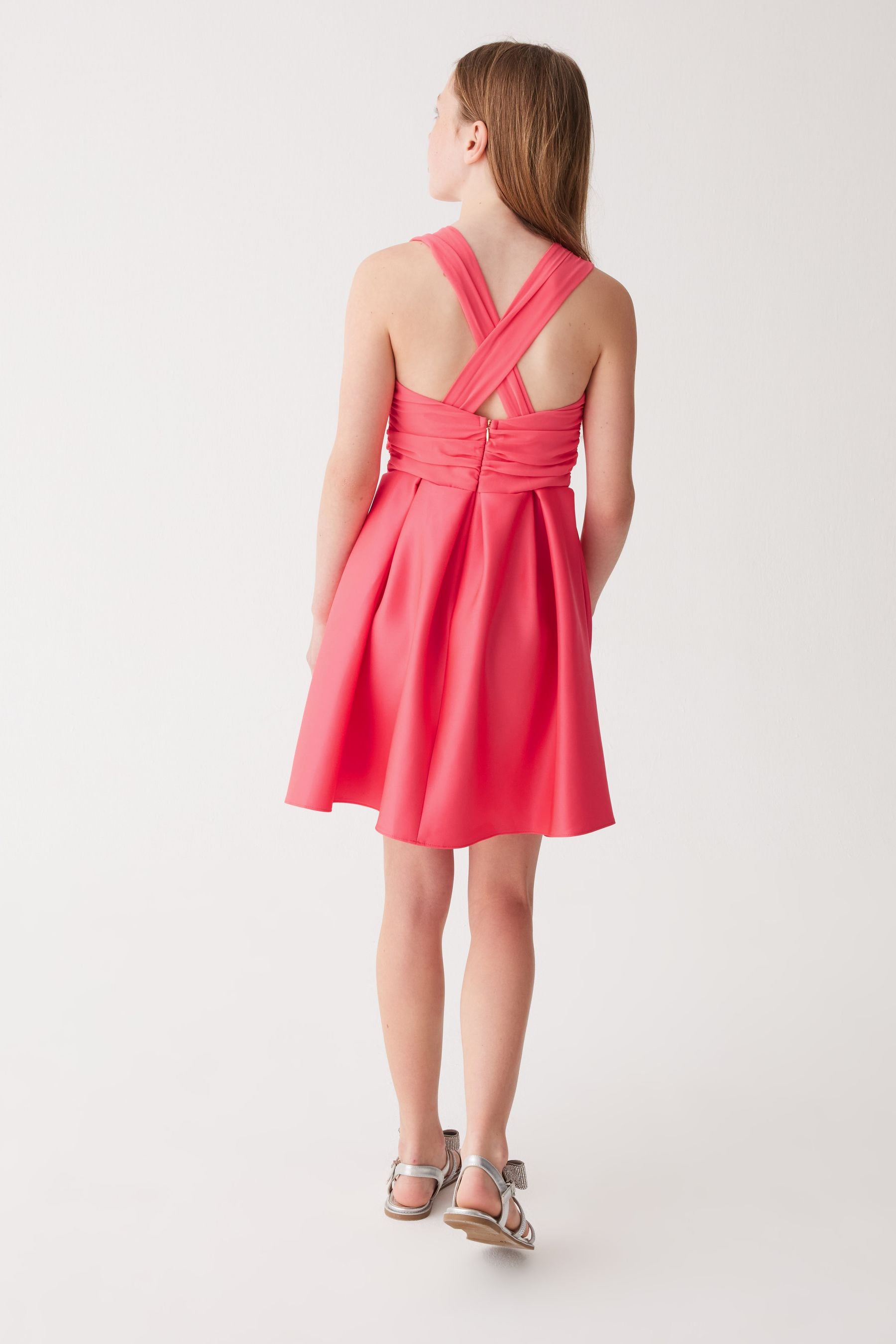 Coral Pink Baker by Ted Baker Coral Pink Chiffon Scuba Dress