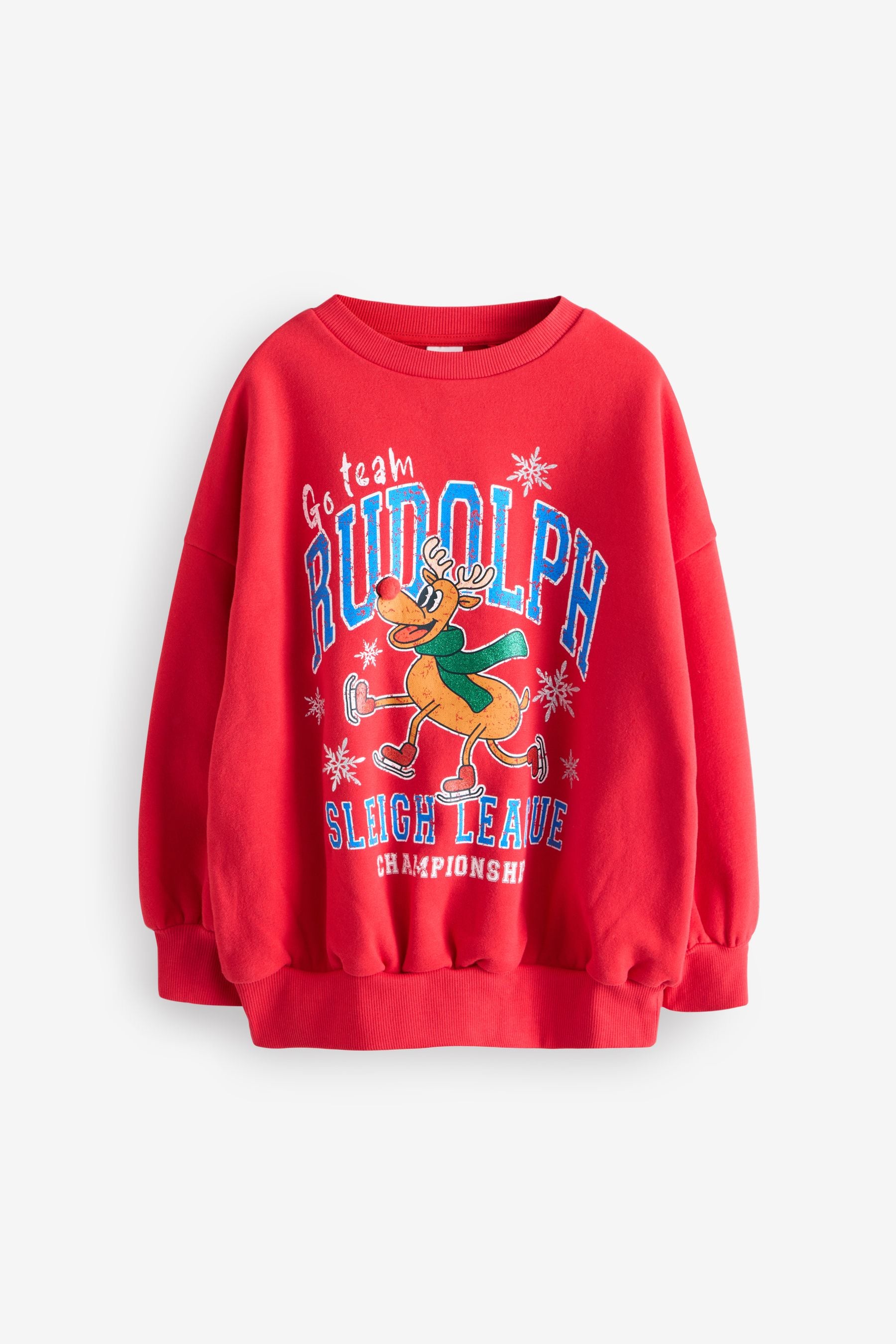 Red Rudolph Christmas Sweatshirt (3-16yrs)