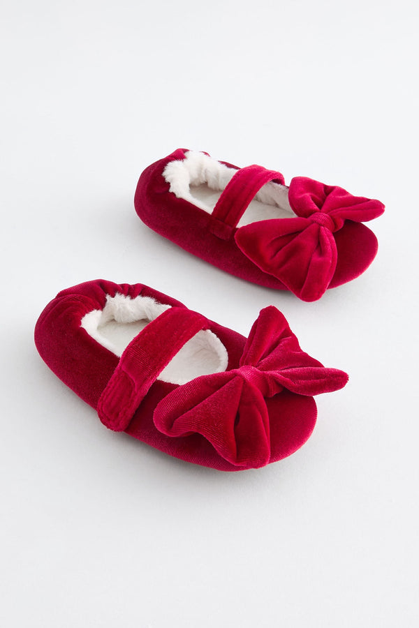 Red Bow Ballet Slippers