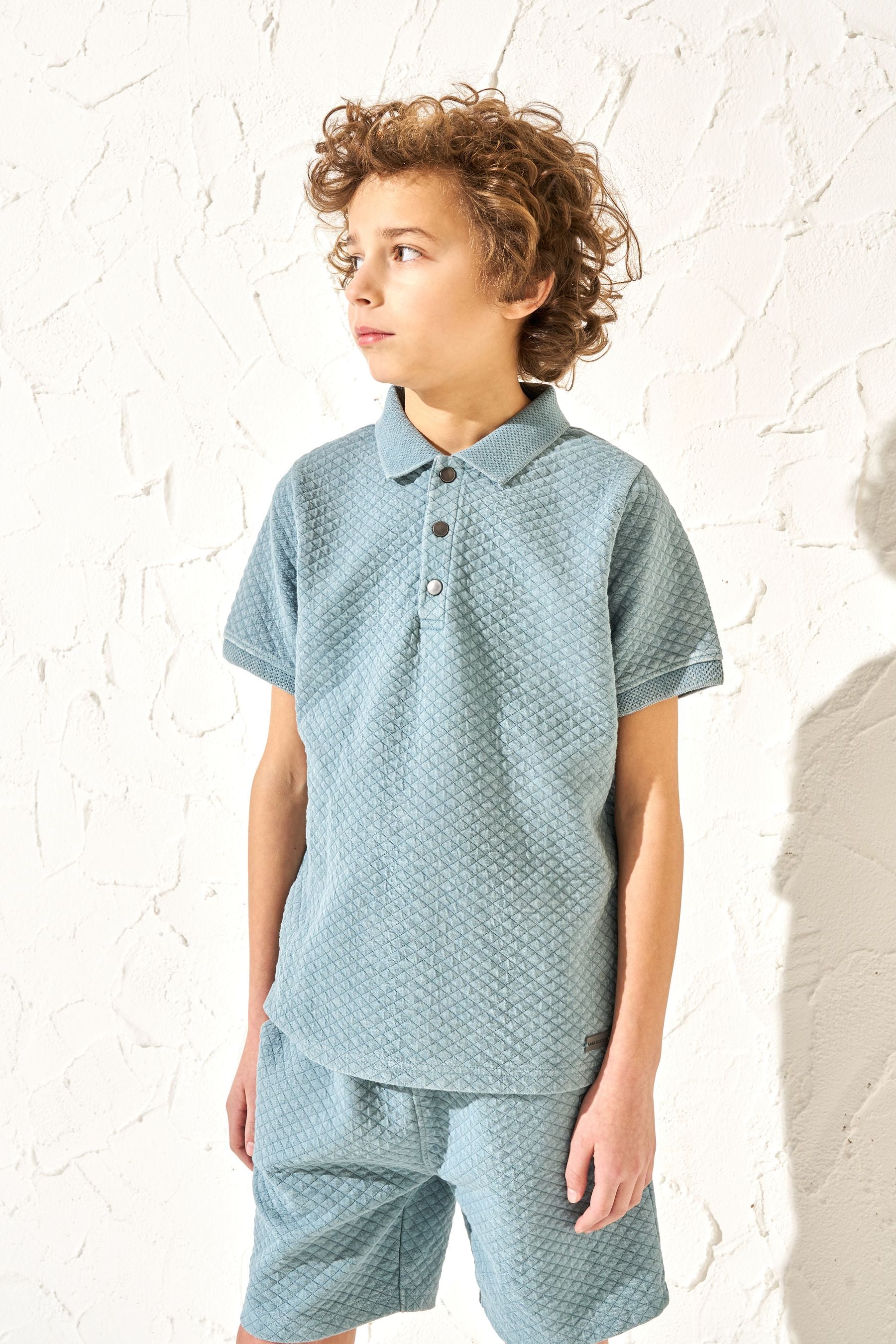 Blue Angel & Rocket Rex Jersey Textured Wash Polo Shirt