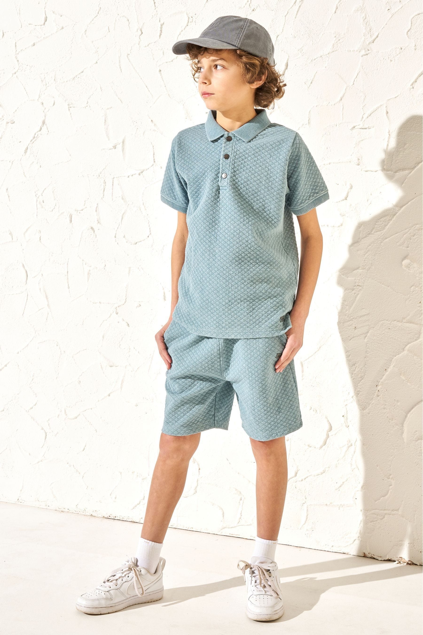 Blue Angel & Rocket Rex Jersey Textured Wash Polo Shirt