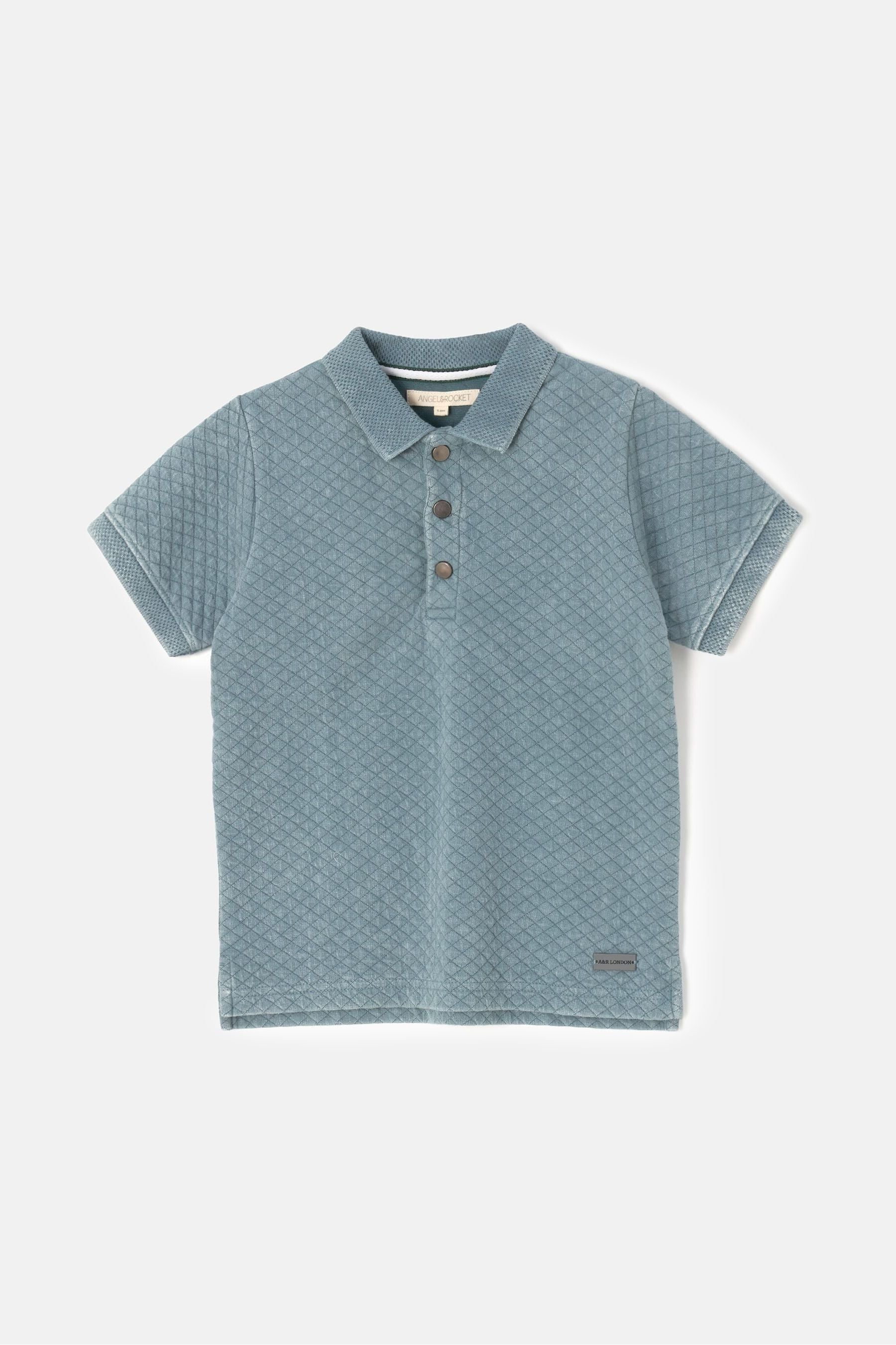 Blue Angel & Rocket Rex Jersey Textured Wash Polo Shirt