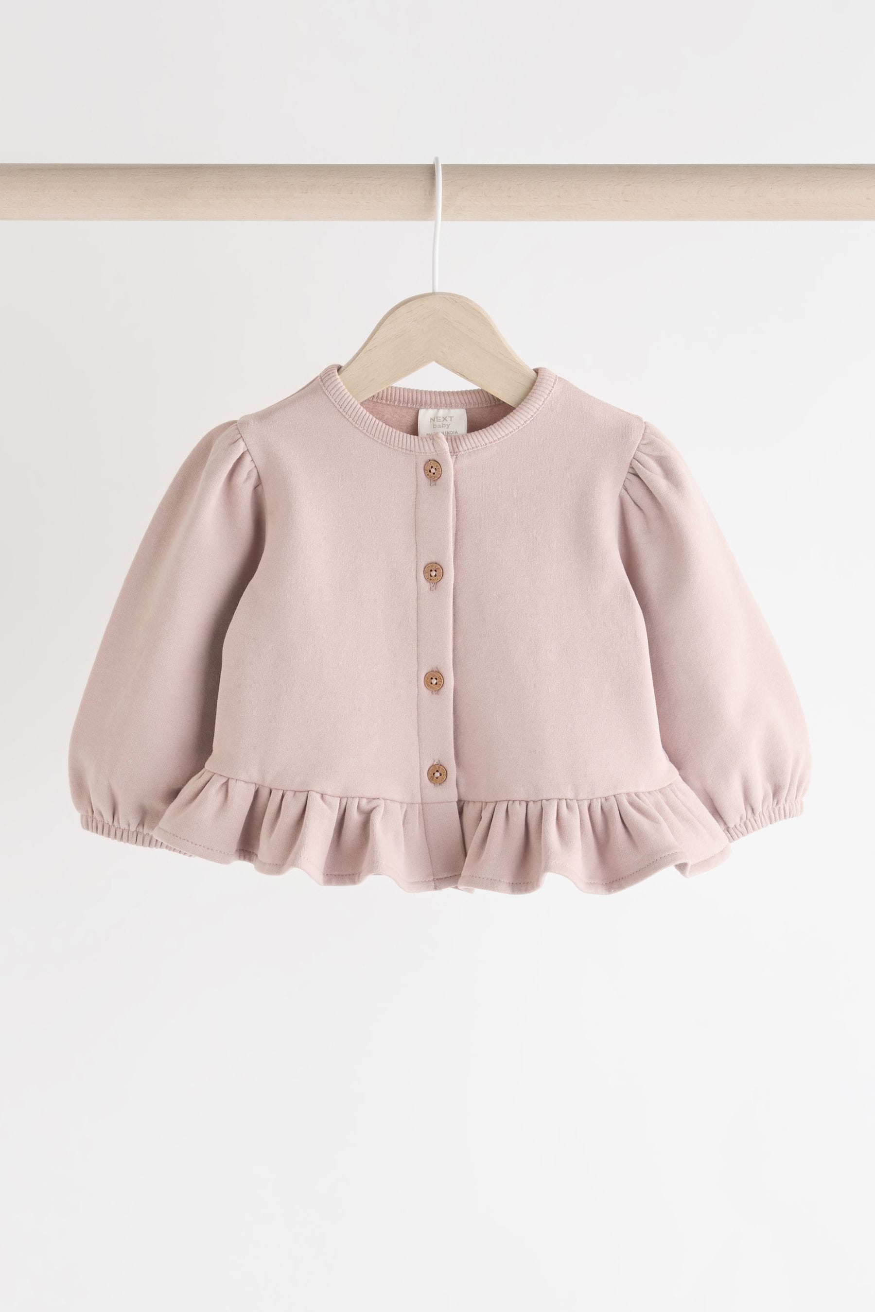 Mauve Purple Frill Hem Baby Sweat Jumper & Trousers Set