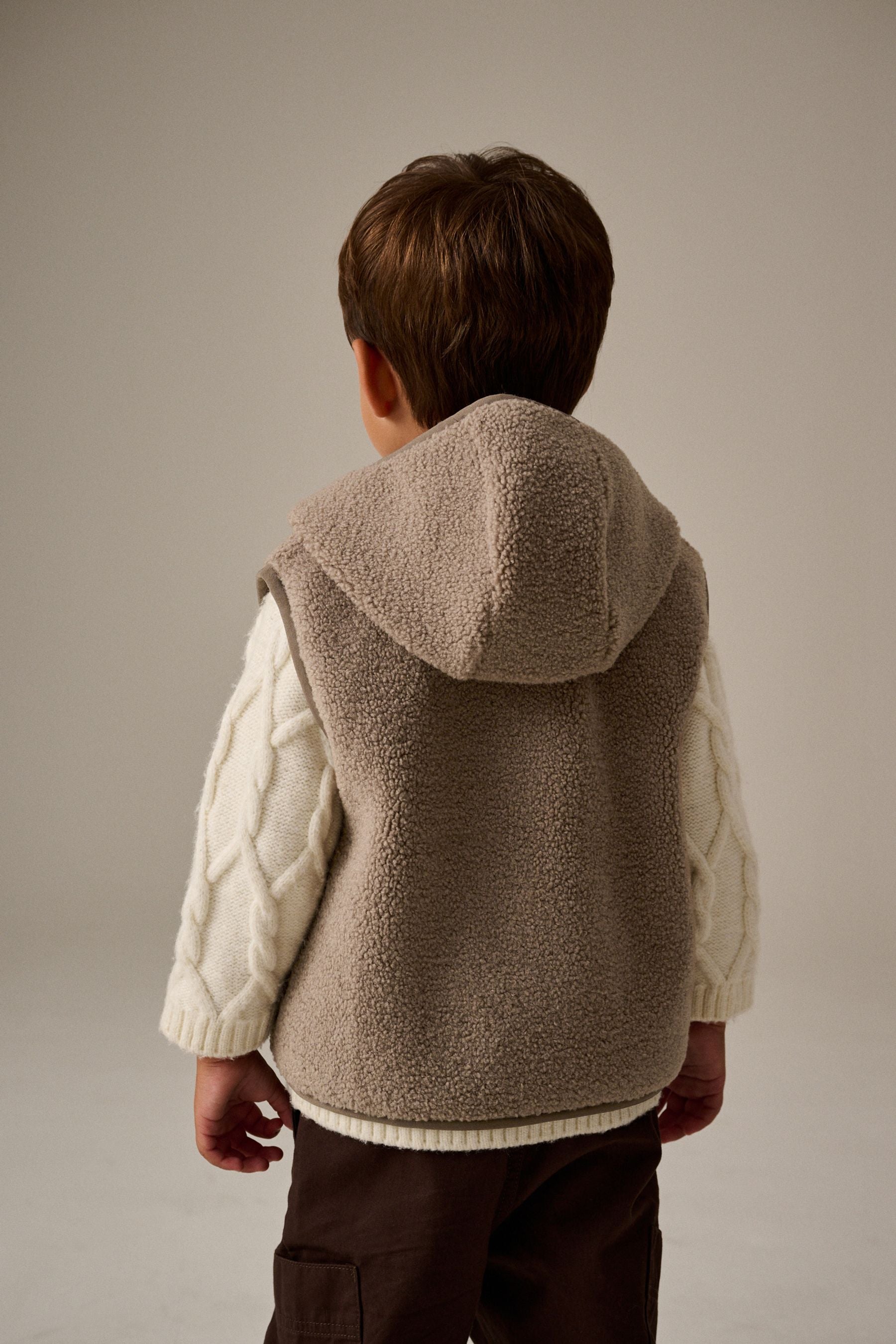 Tan Brown Fleece Gilet Jacket (3mths-7yrs)