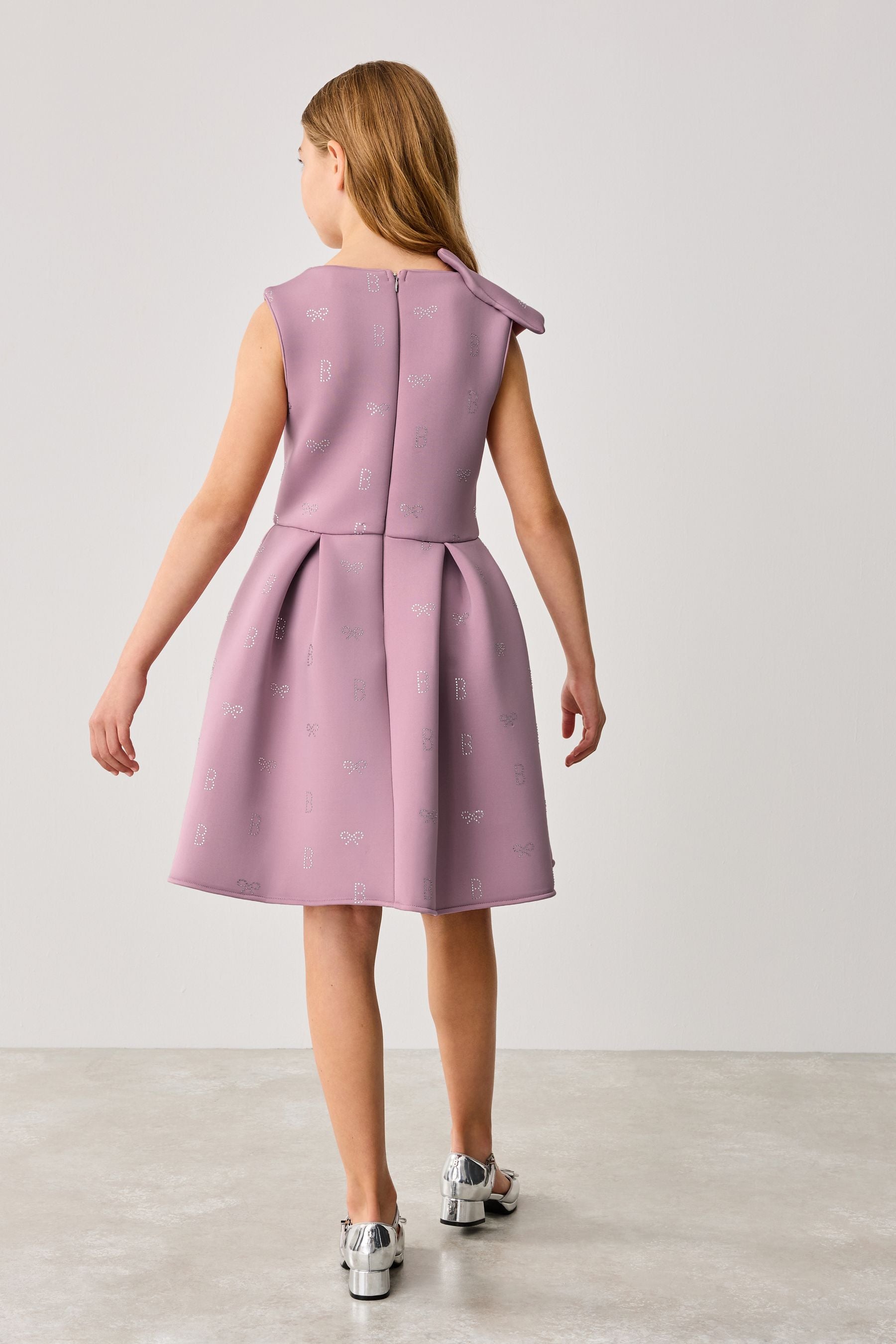 Baker by Ted Baker Pink Bow Hotfix Scuba Dress