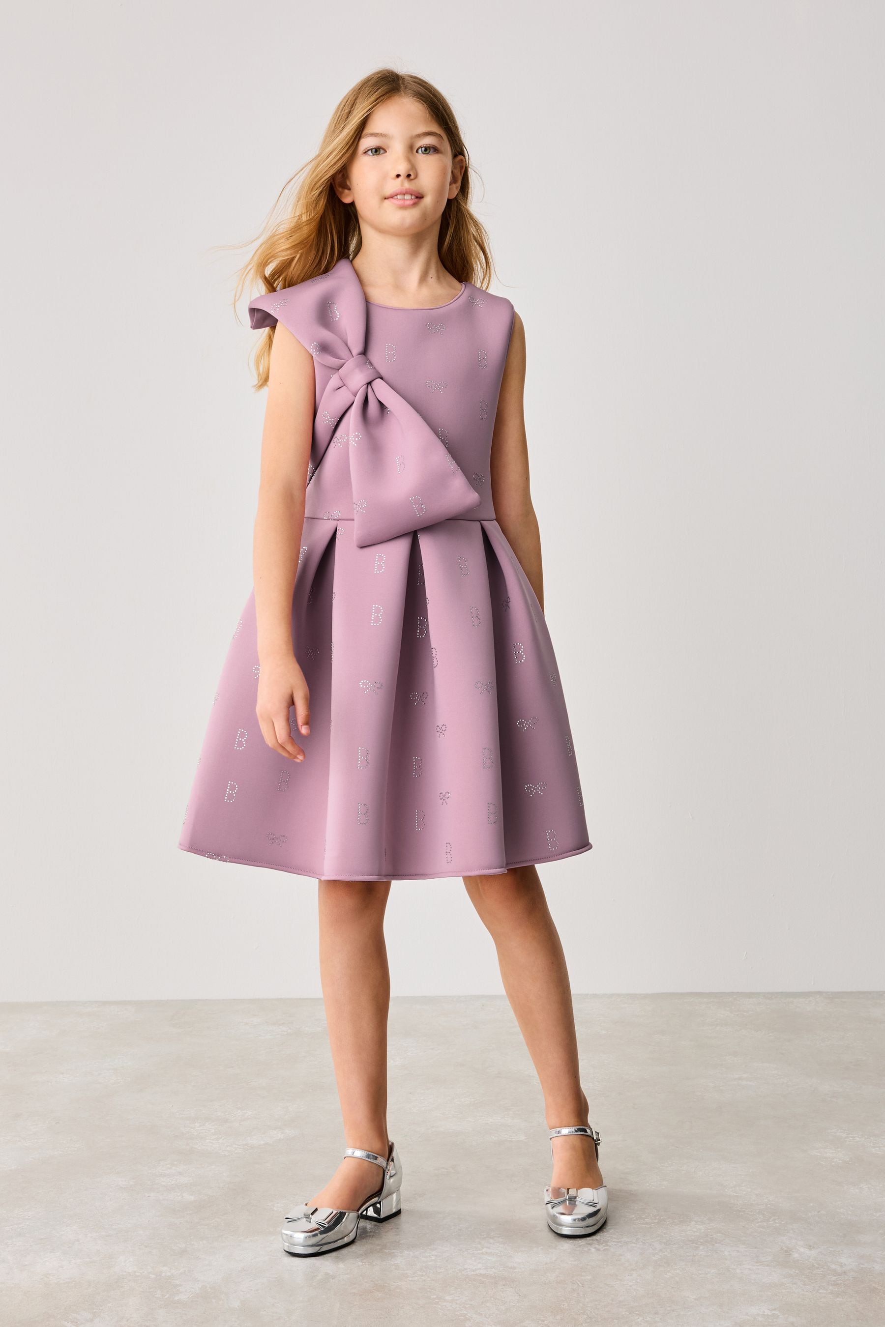 Baker by Ted Baker Pink Bow Hotfix Scuba Dress