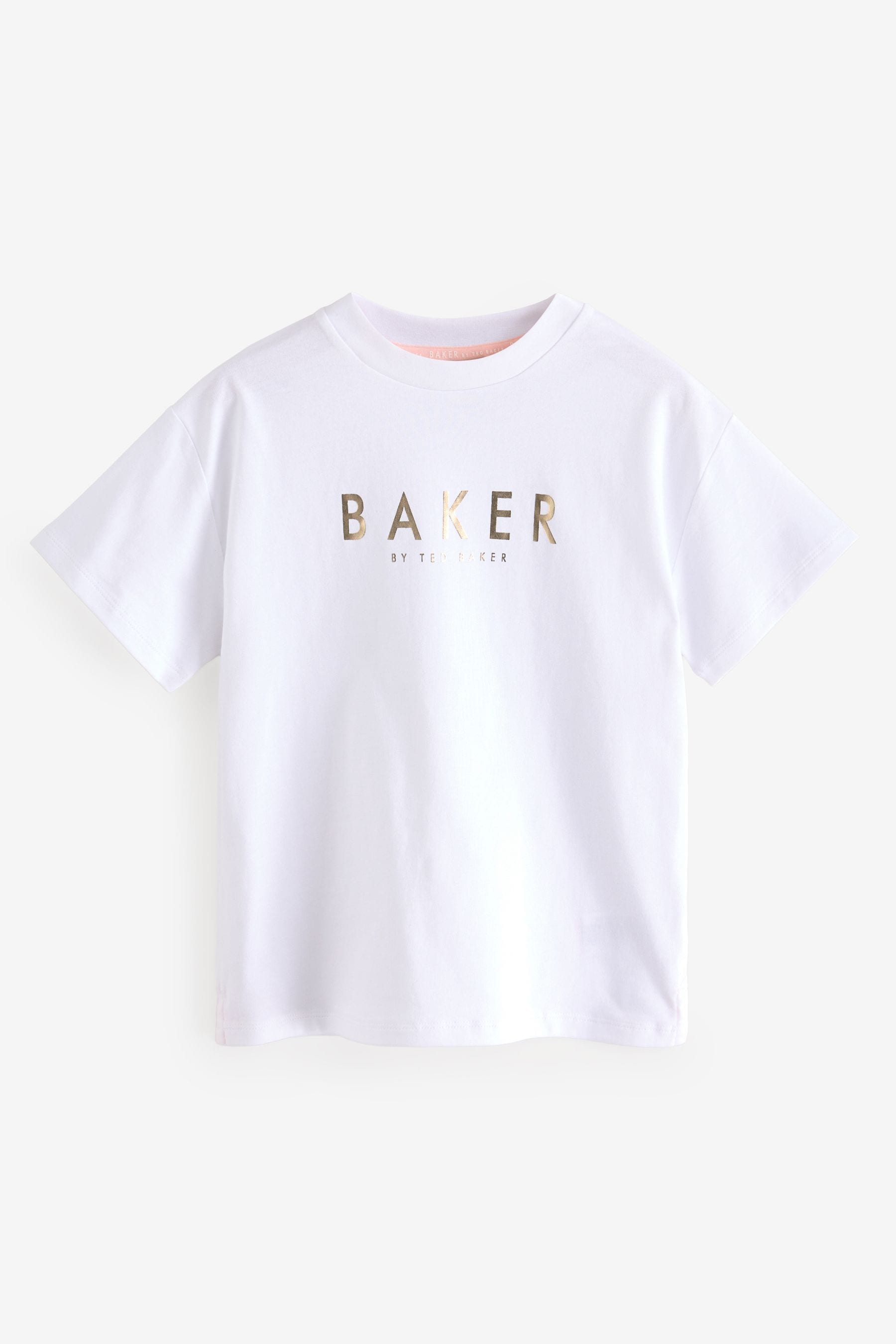 Baker by Ted Baker Pink/White 100% Cotton T-Shirts 5 Pack