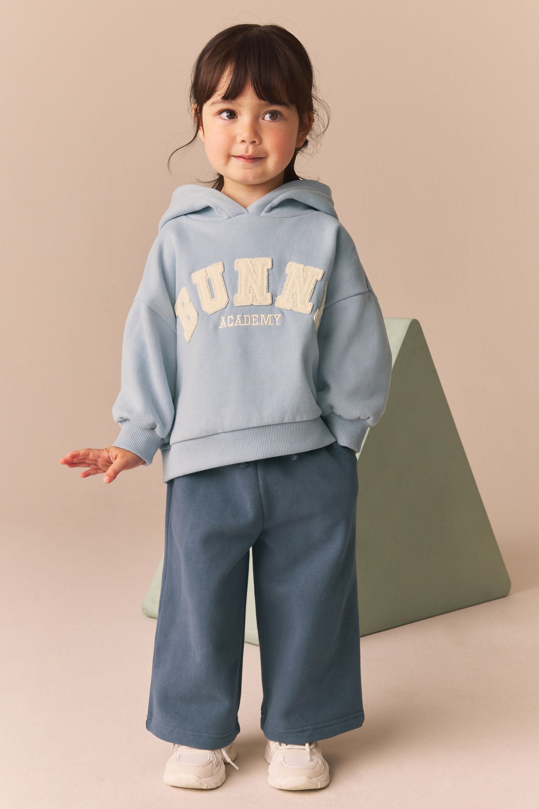 Blue Hoodie And Wide Leg Joggers Set (3mths-7yrs)