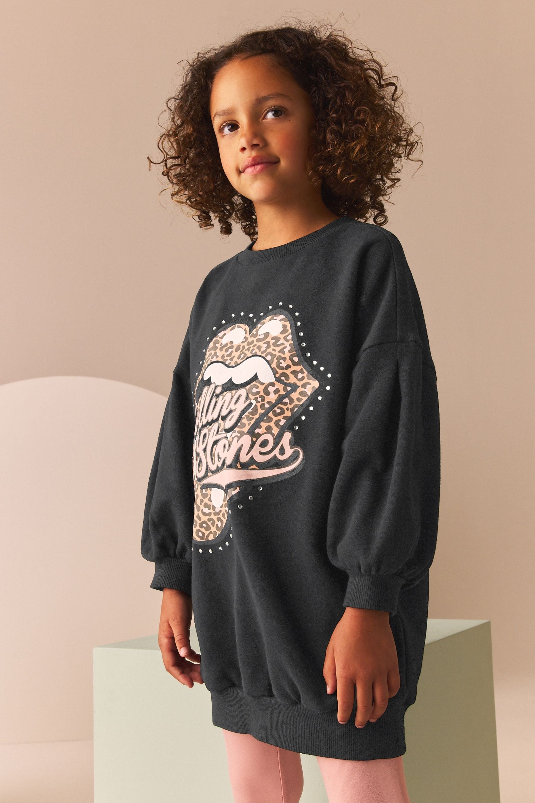 Rolling Stones Charcoal Grey Jumper Dress (3-16yrs)