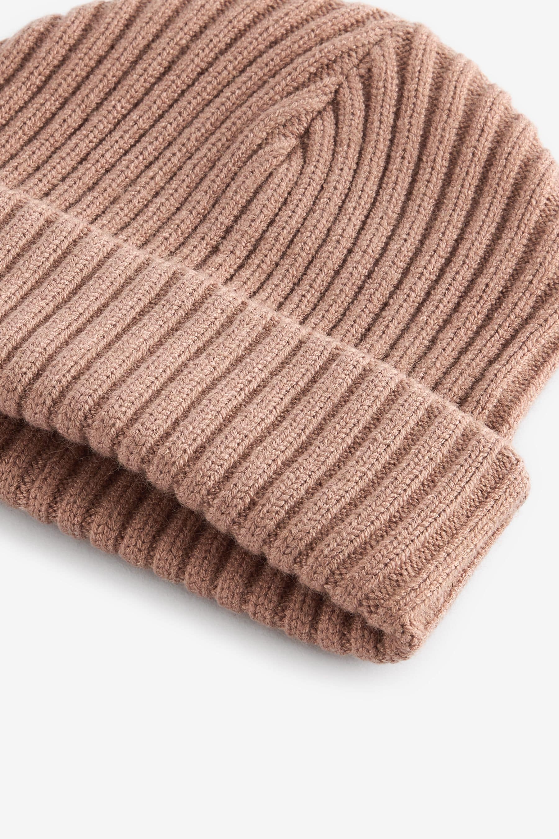 Tan Brown Rib Beanie Hat (1-16yrs)