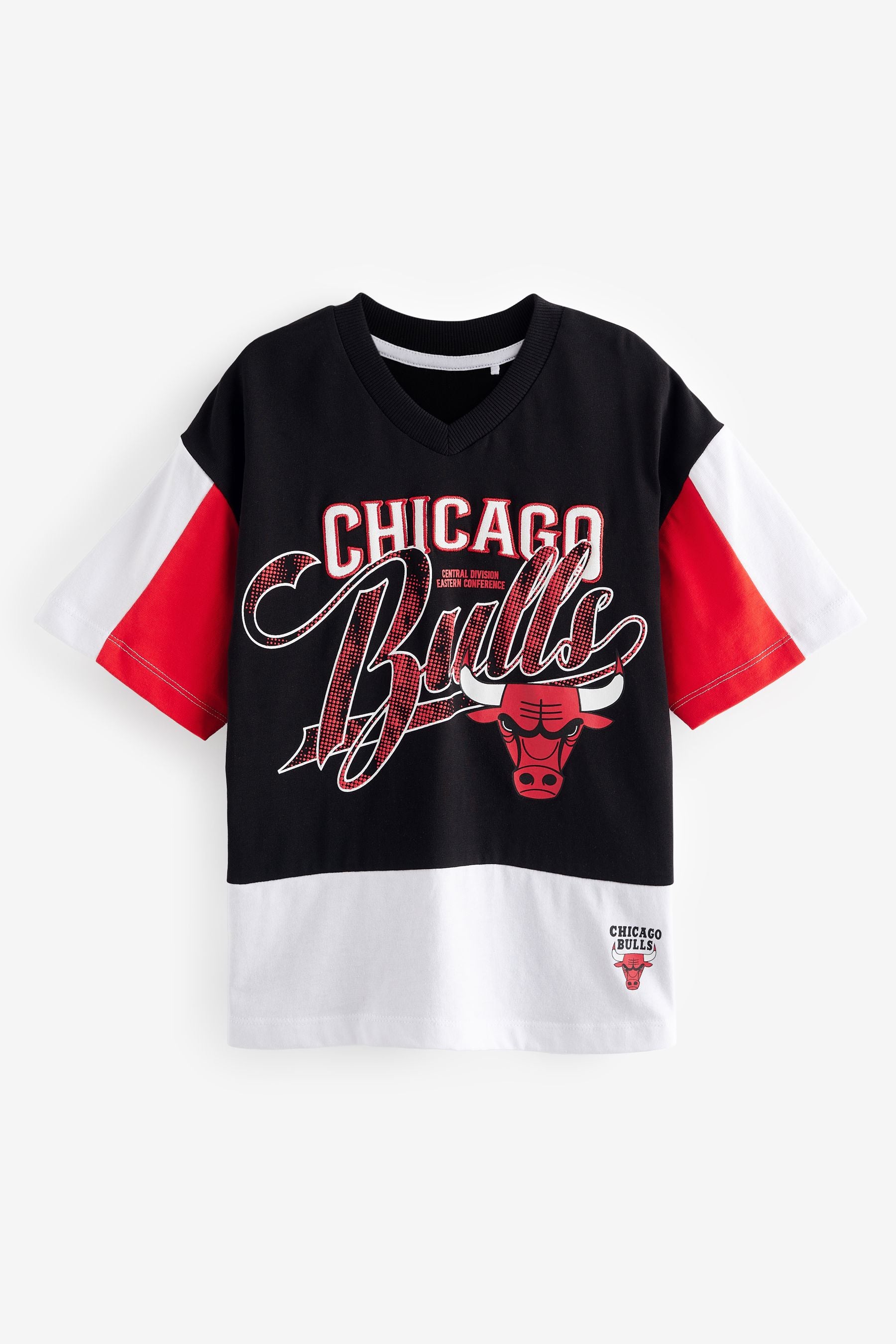 Black/Red NBA Licensed Chicago Bulls Oversized T-Shirt (3-16yrs)