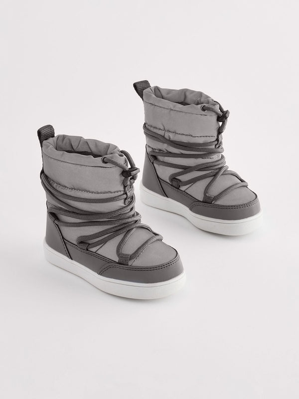 Grey Thermal Thinsulate™ Lined Quilted Water Resistant Boots