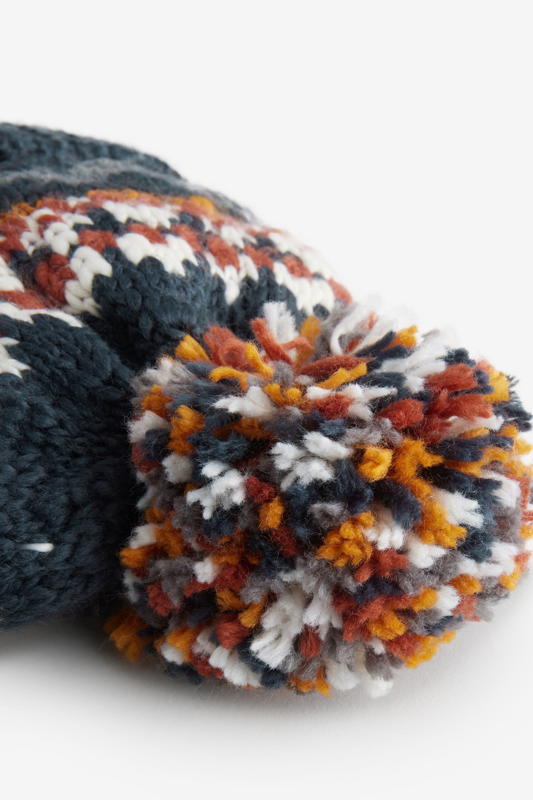 Navy Blue Fairisle Pattern Pom Hat (3mths-16yrs)