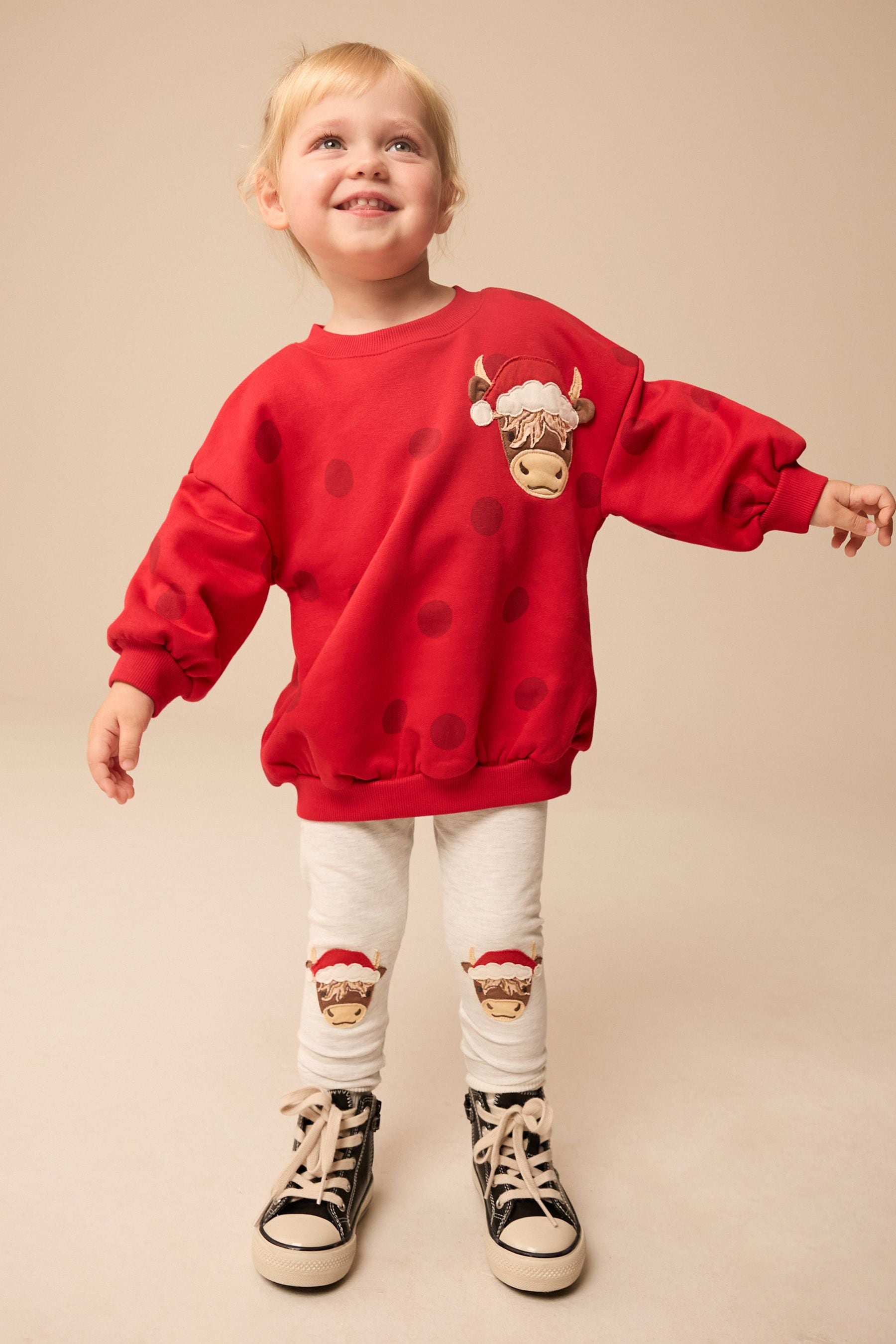 Red Hamish Christmas Sweatshirt and Leggings Set (3mths-7yrs)