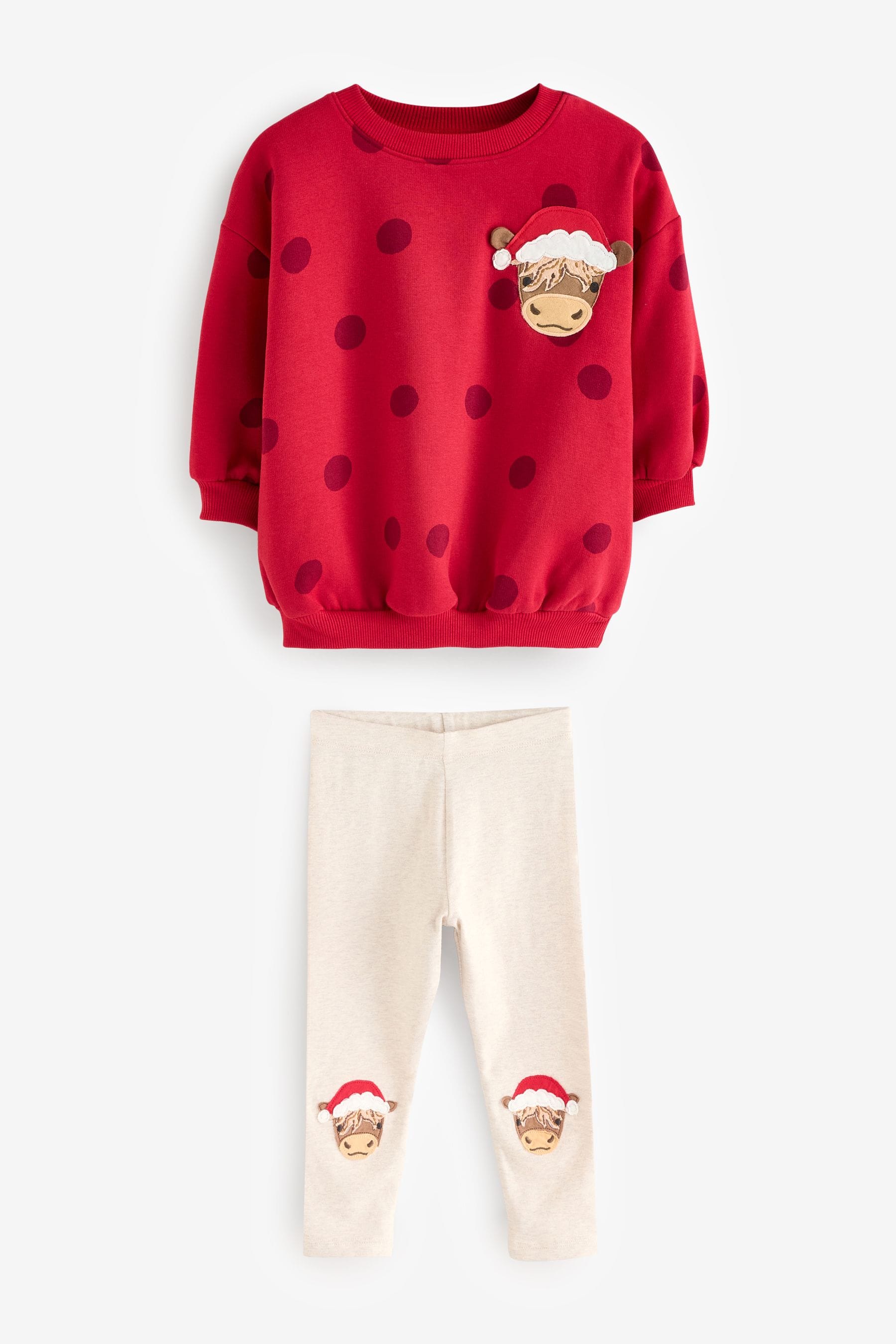 Red Hamish Christmas Sweatshirt and Leggings Set (3mths-7yrs)