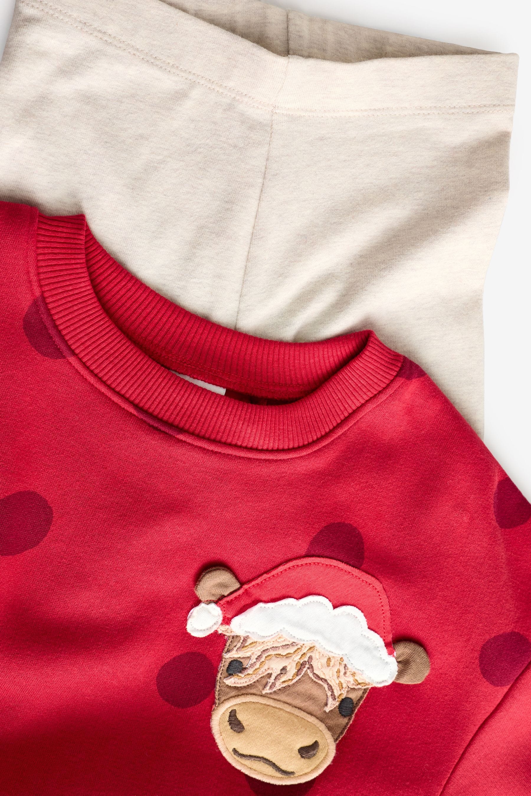 Red Hamish Christmas Sweatshirt and Leggings Set (3mths-7yrs)