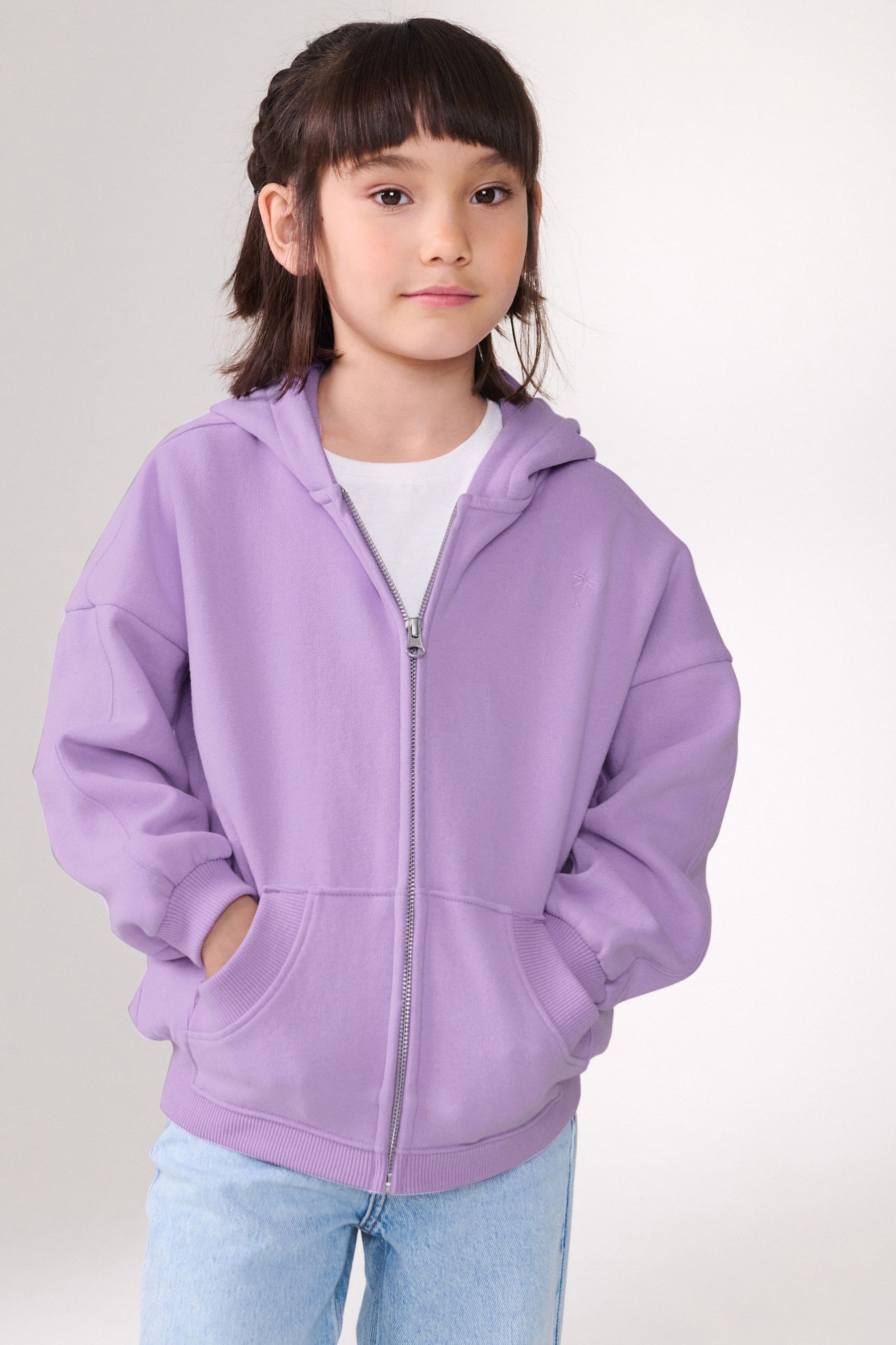 Purple Zip Through Hoodie (3-16yrs)