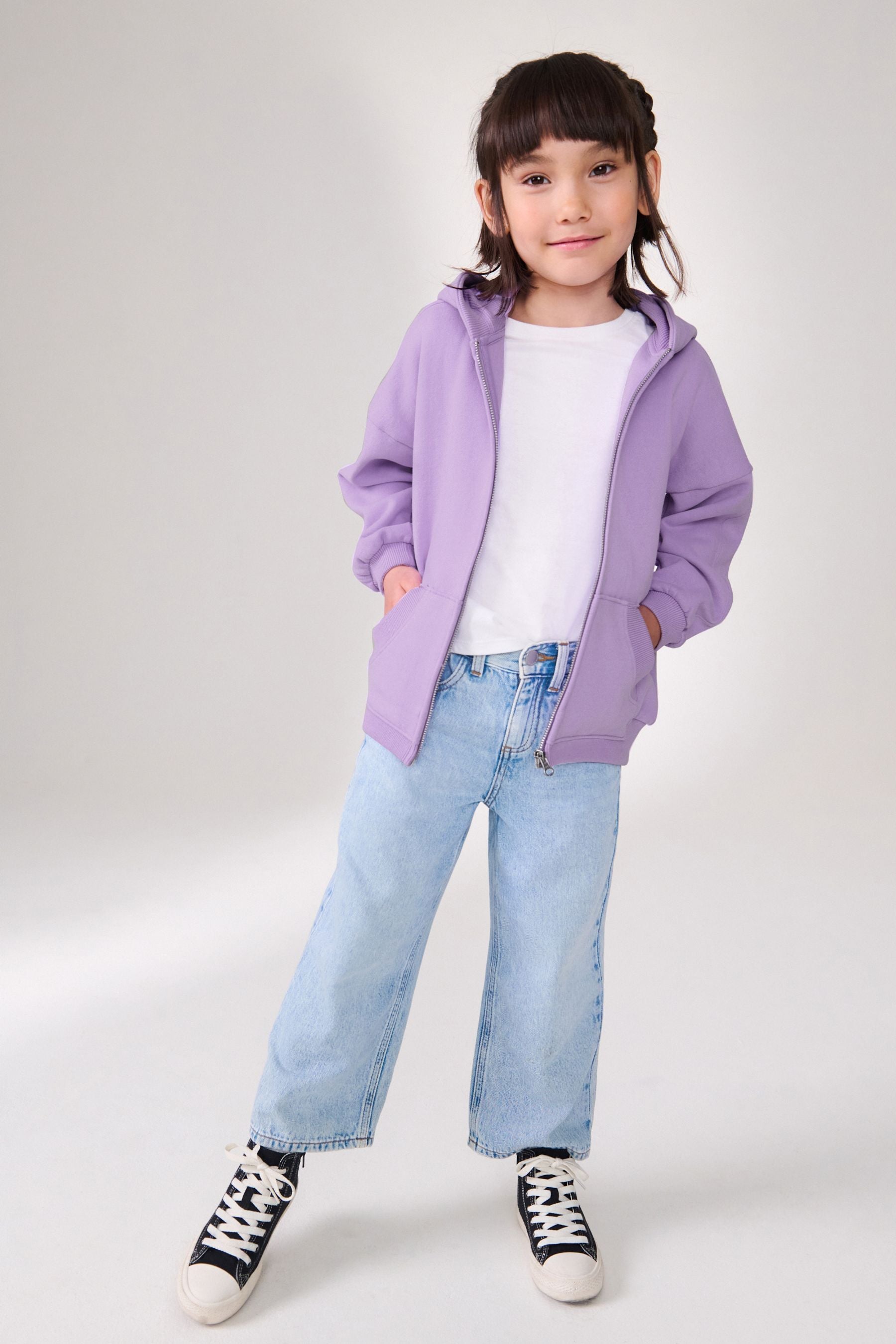 Purple Zip Through Hoodie (3-16yrs)