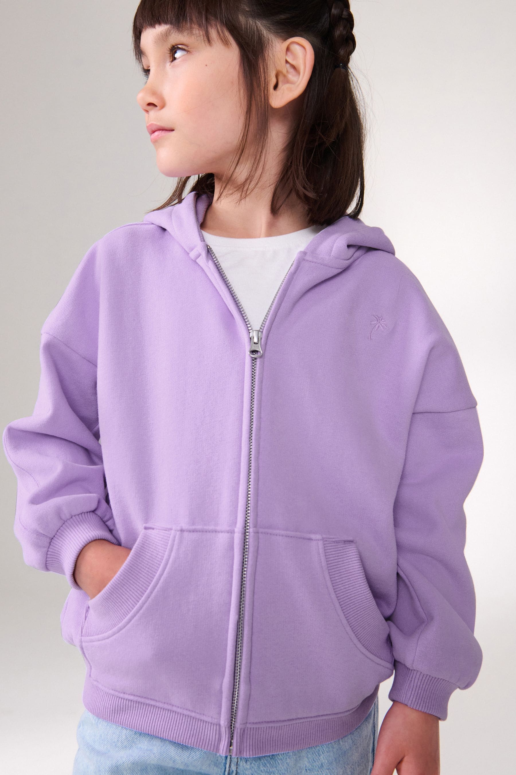 Purple Zip Through Hoodie (3-16yrs)