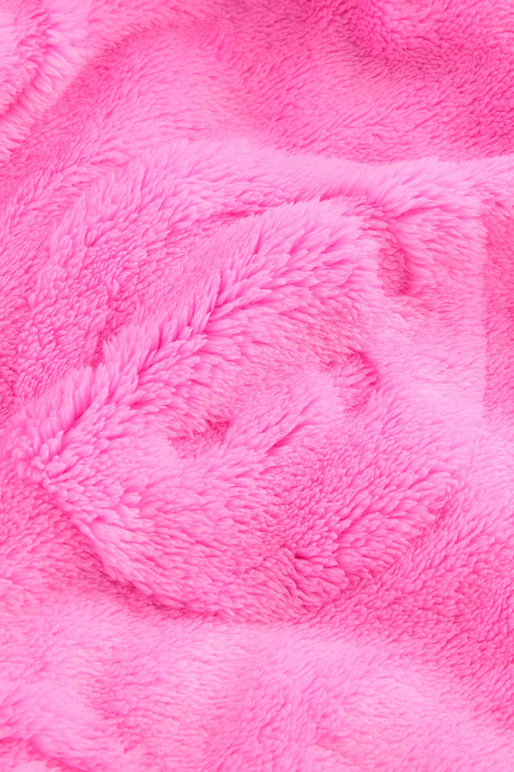 Pink Happy Face Jacquard Fleece Hooded Blanket (3-16yrs)