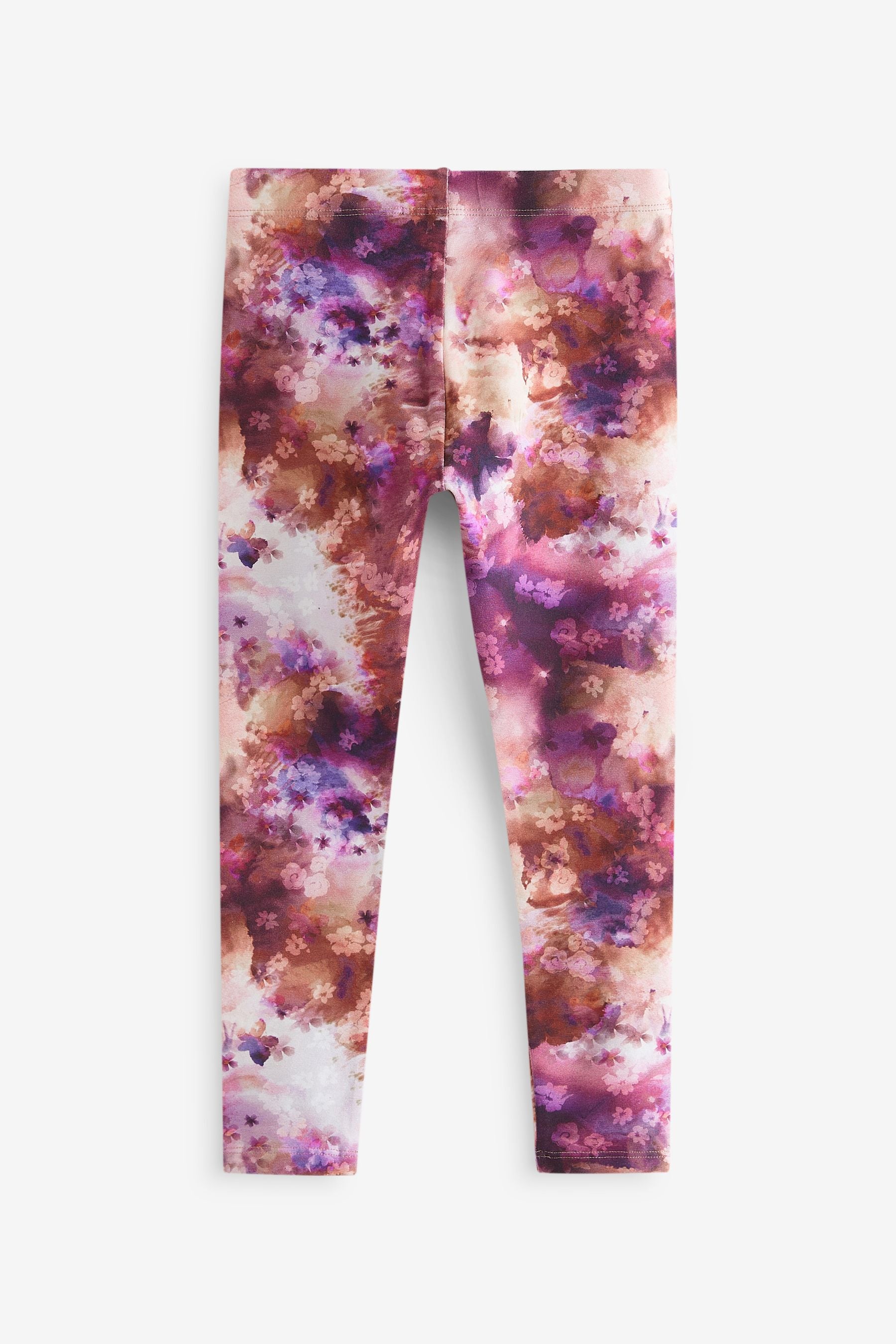 Purple/Pink Floral Printed Leggings (3-16yrs)