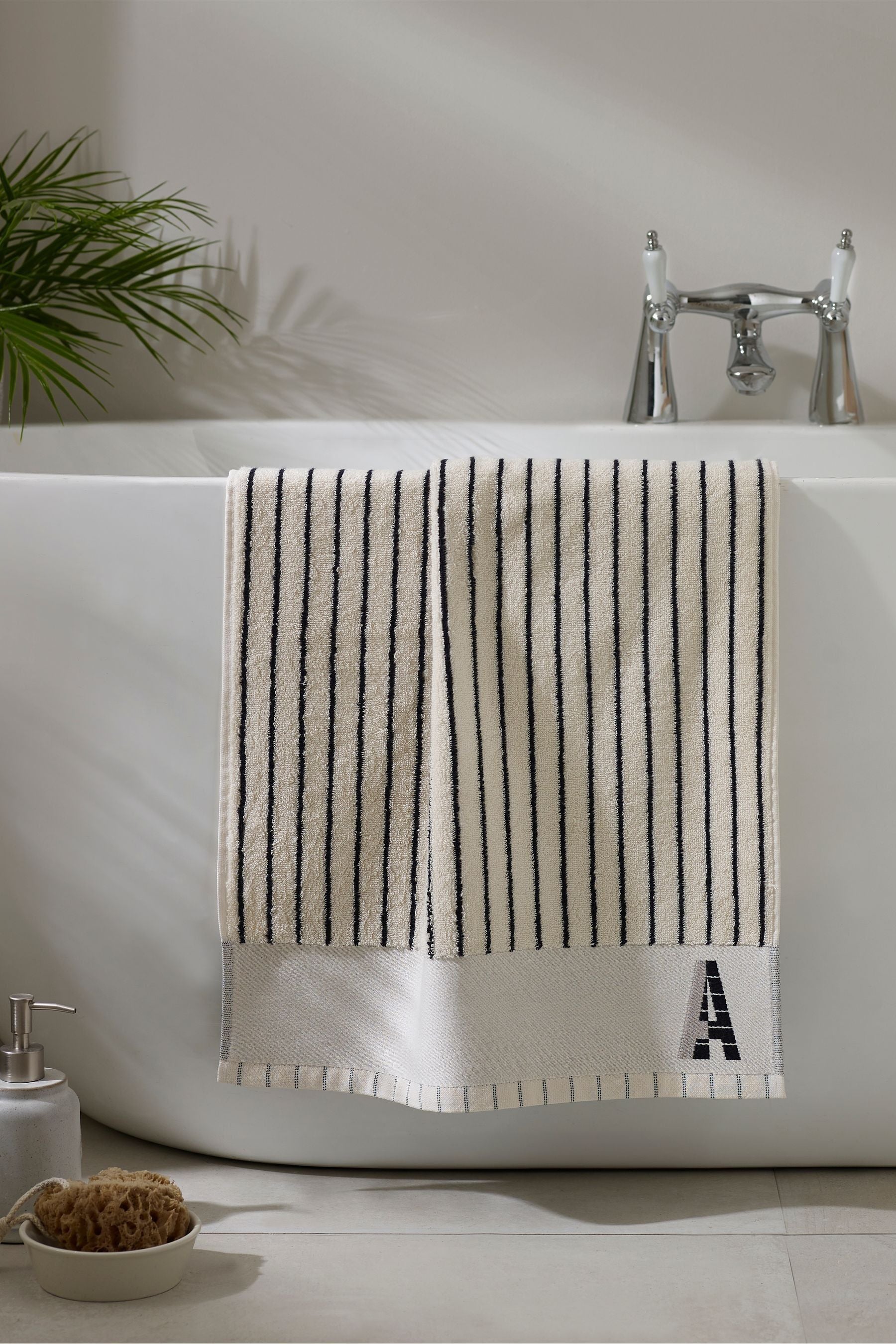 Natural Monogram Hand Towels with 100% Cotton