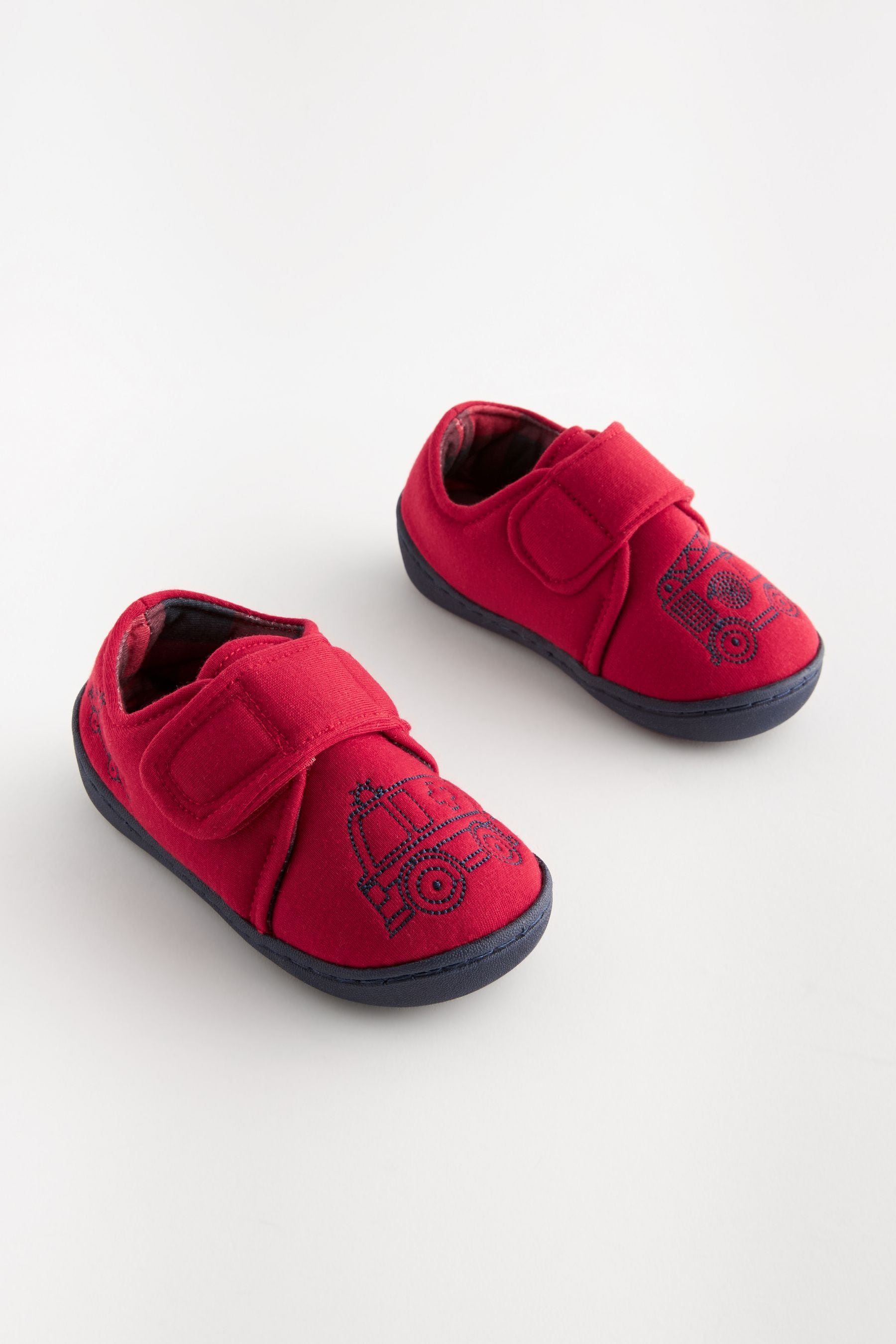 Red Transport Touch Fastening Cupsole Slippers