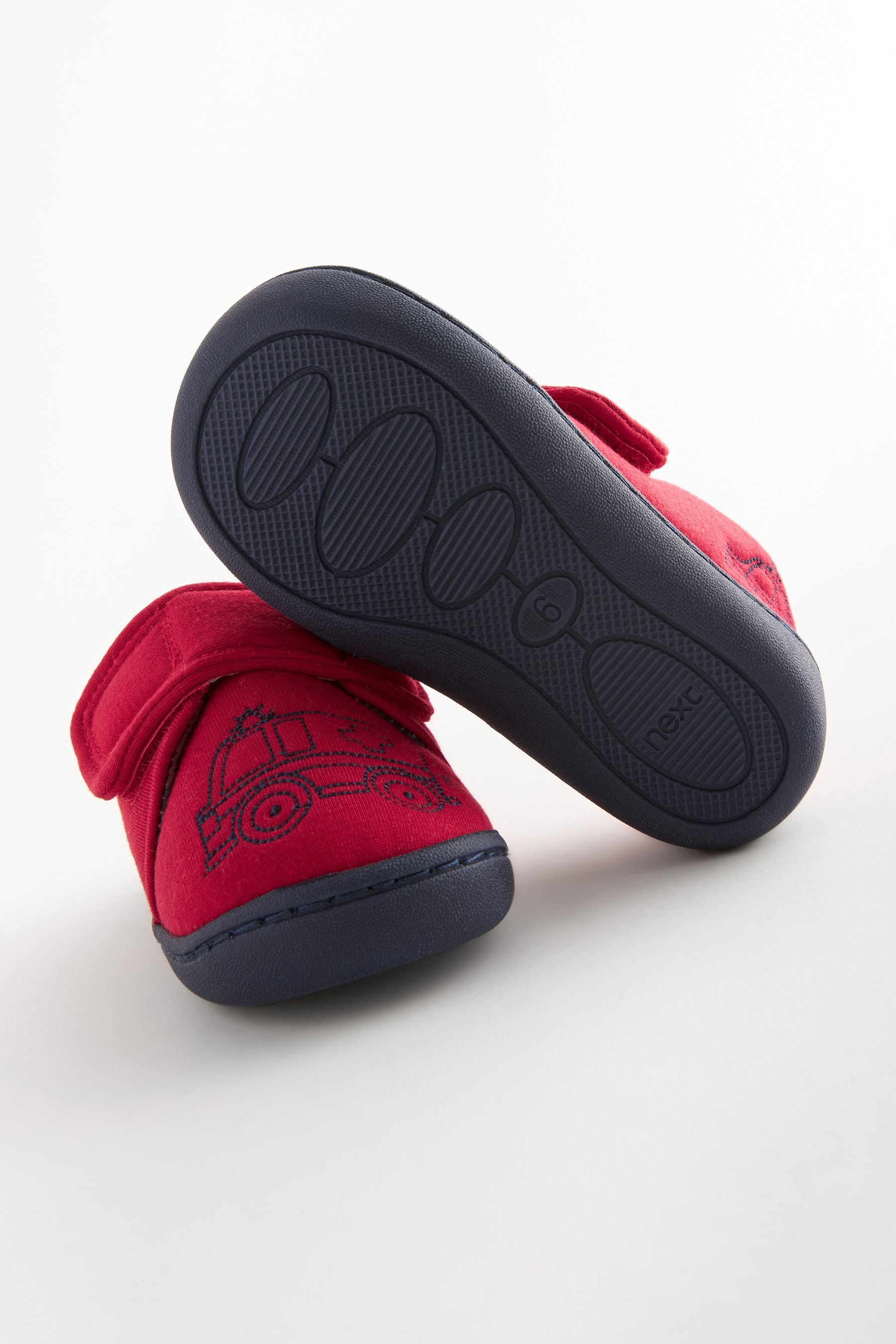 Red Transport Touch Fastening Cupsole Slippers