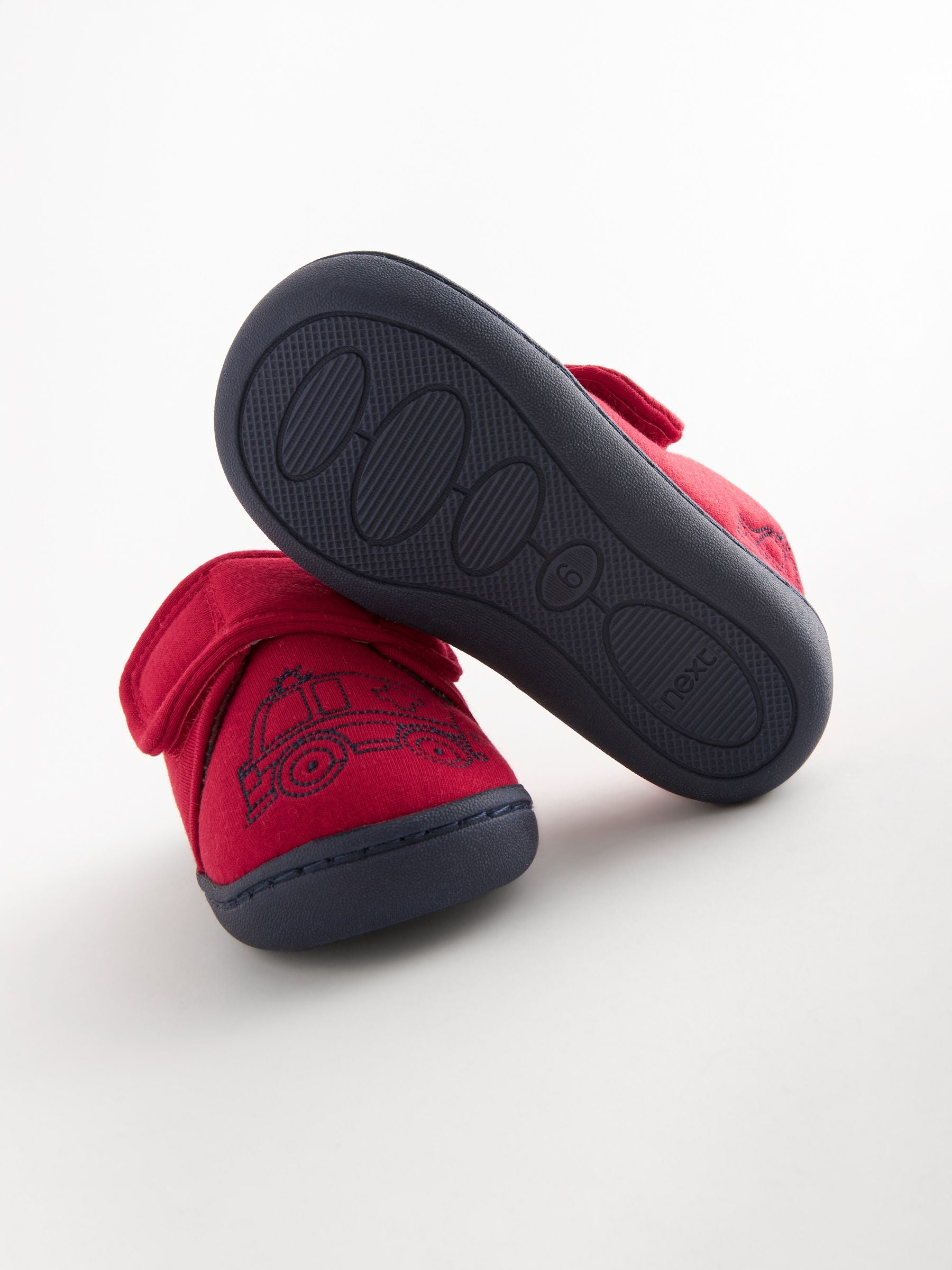 Red Transport Touch Fastening Cupsole Slippers