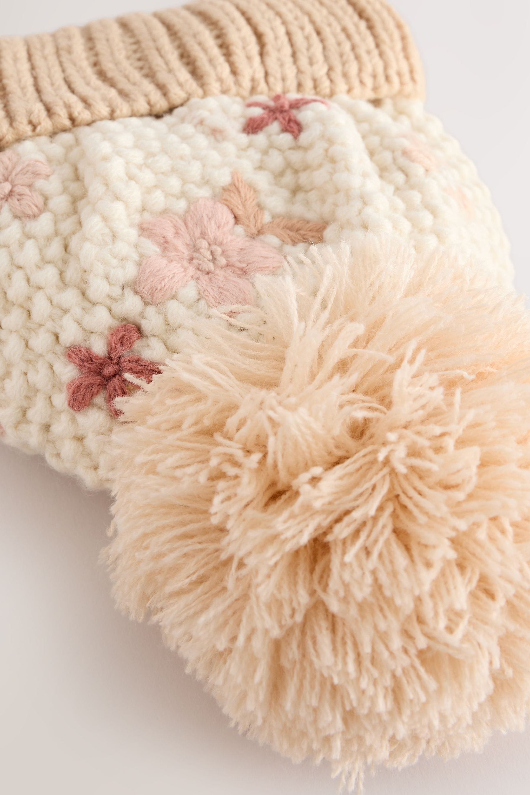 Natural Flower Hat Mittens And Scarf Set (1-6yrs)