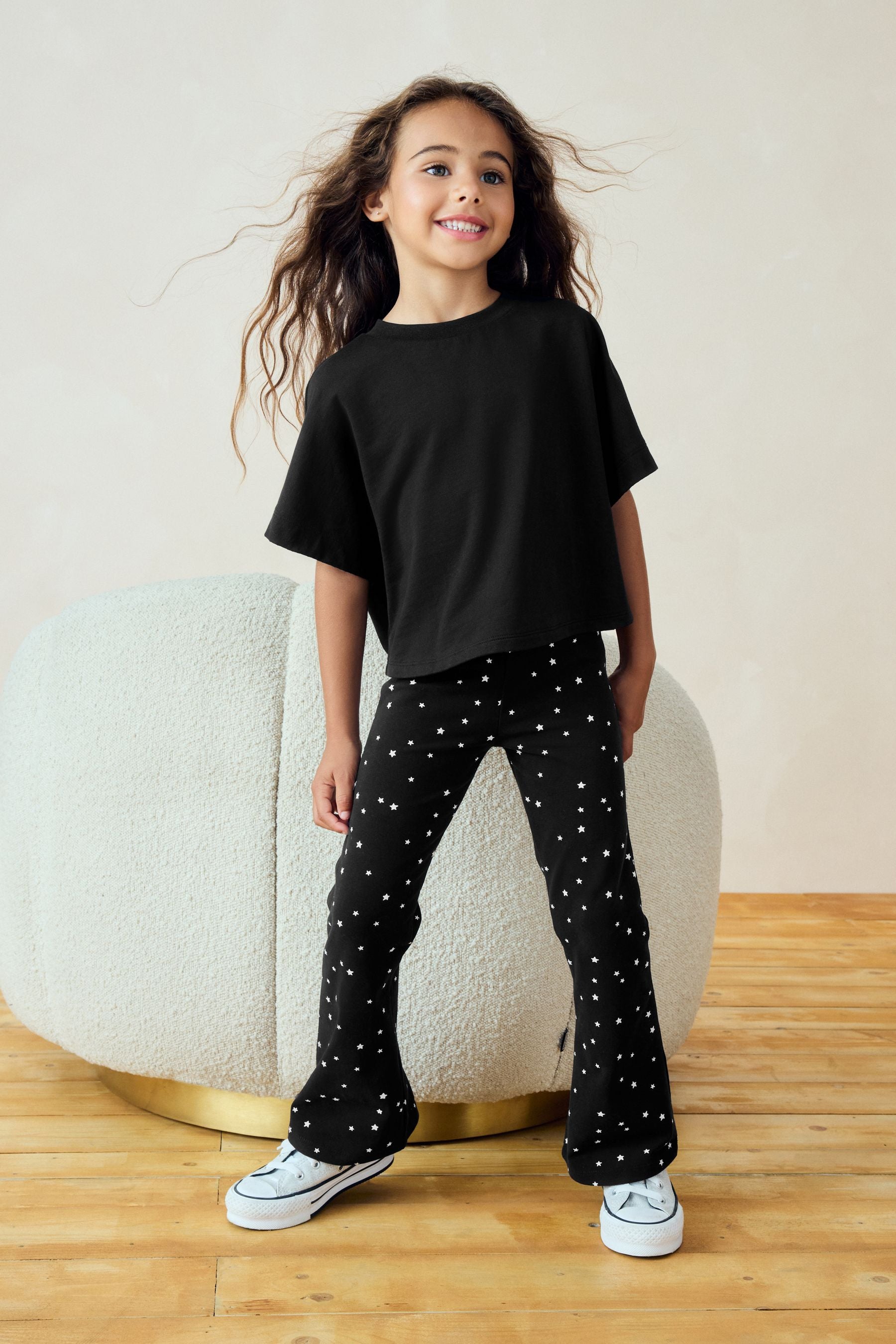 Black Star Flare Leggings (3-16yrs)